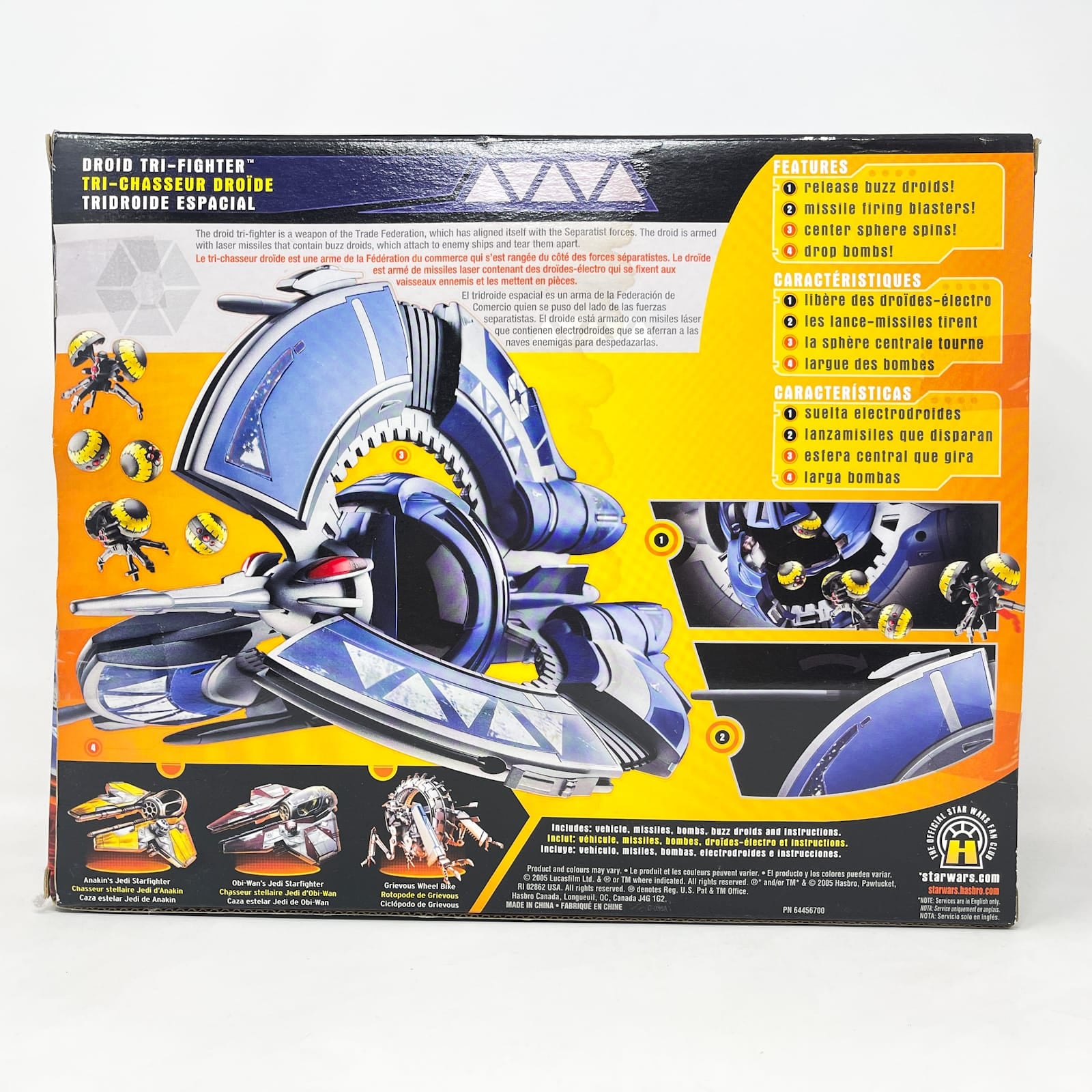 Vintage Hasbro Star Wars Mid Ships Droid Tri-Fighter (2005) – Hasbro Star Wars Revenge of the Sith - Sealed