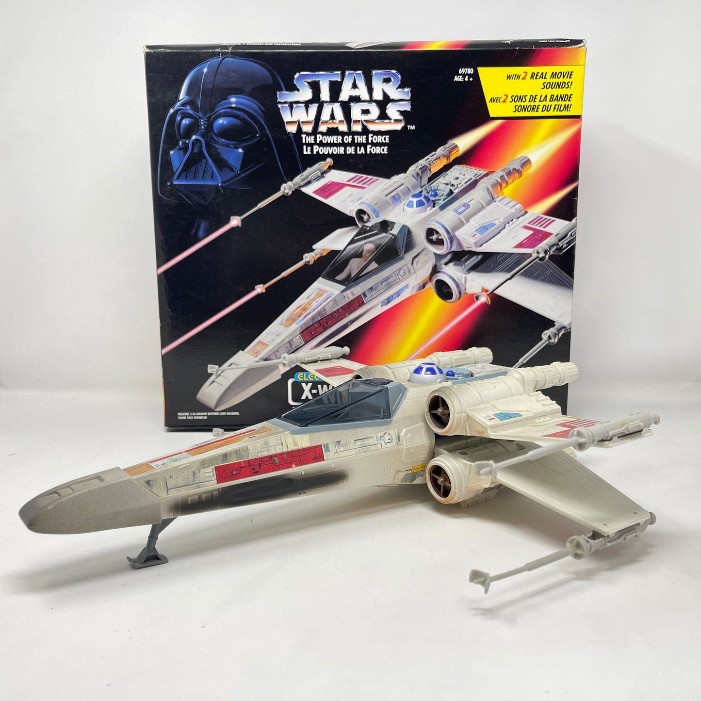 Vintage Hasbro Star Wars Mid Ships Electronic X-Wing Fighter (Canadian Box) - POTF2 Hasbro 1995 Star Was Vehicle - MIOP