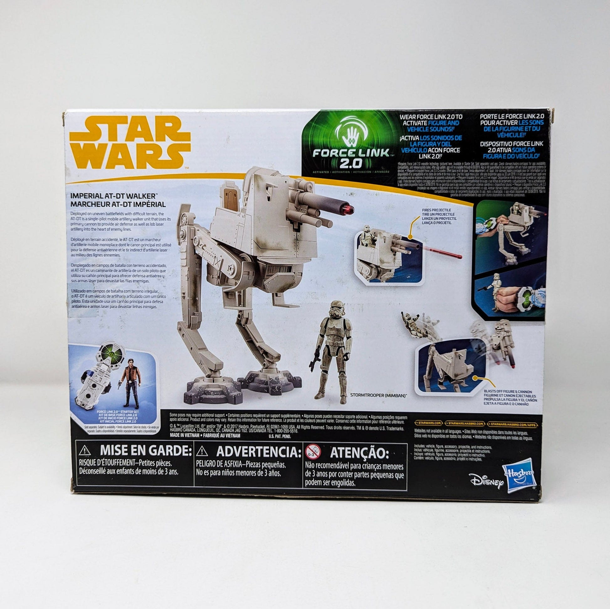 Vintage Hasbro Star Wars Mid Ships Imperial AT-DT Walker w/ 3.75" Mimban Stormtrooper - 3.75" Hasbro Forcelink 2017