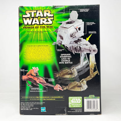 Vintage Hasbro Star Wars Mid Ships Imperial AT-ST and Speeder Bike – Hasbro Star Wars Power of the Jedi POTJ (2001)