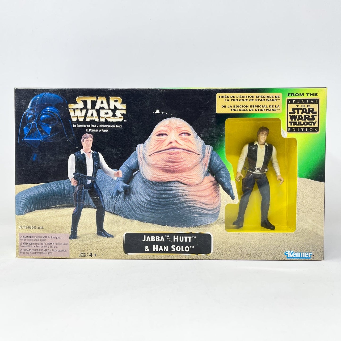 Vintage Hasbro Star Wars Mid Ships Jabba the Hutt w/ Han Solo - POTF2 Hasbro 1997 Star Was Sealed Box