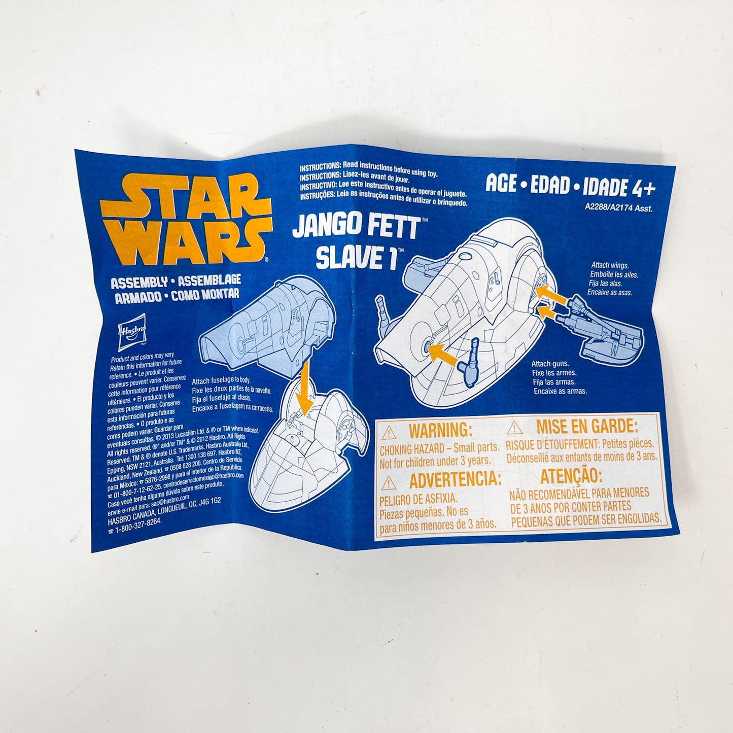 Vintage Hasbro Star Wars Mid Ships Jango Fett Slave 1 Ship - Hasbro Attack of the Clones (2013) - Open Box