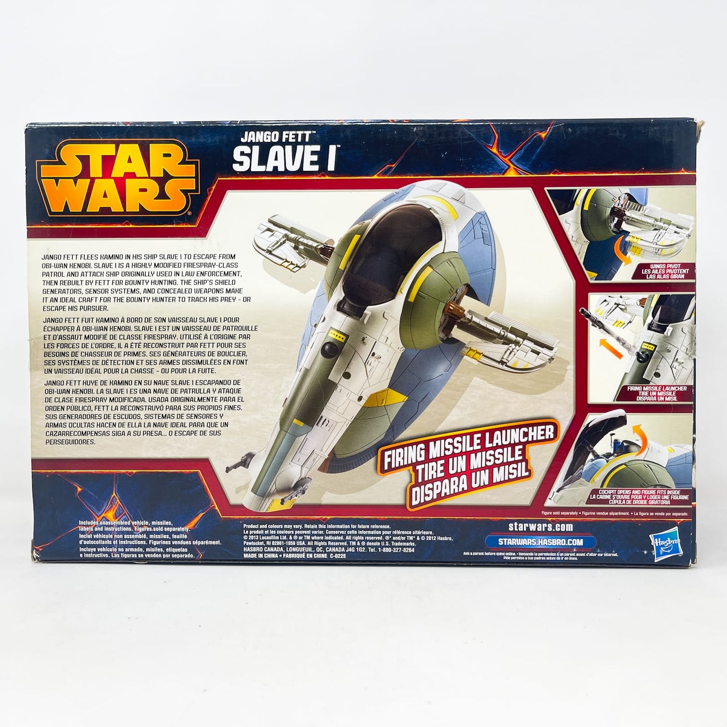 Vintage Hasbro Star Wars Mid Ships Jango Fett Slave 1 Ship - Hasbro Attack of the Clones (2013) - Open Box