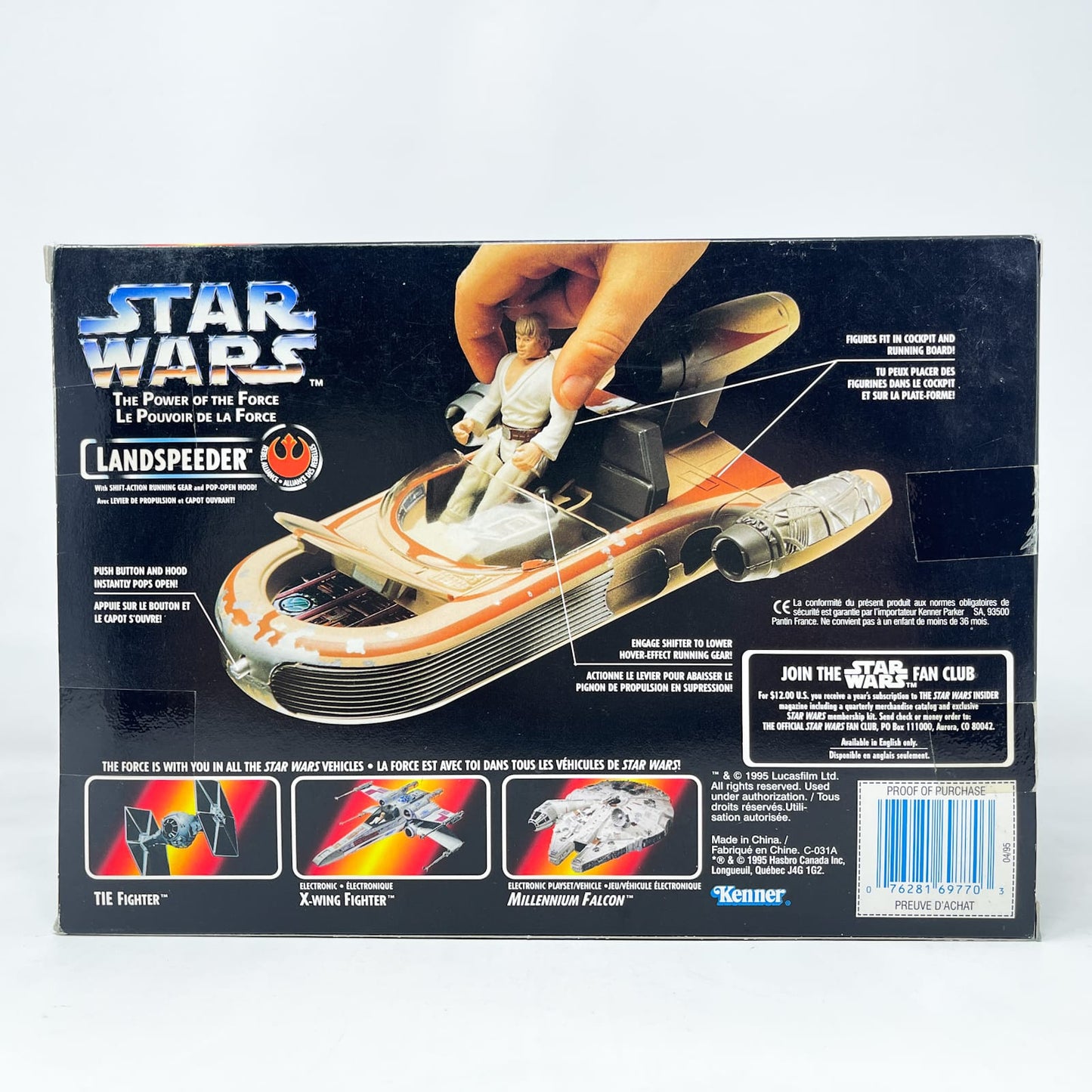 Vintage Hasbro Star Wars Mid Ships Landspeeder (1995) - Kenner Power of the Force (Canadian Box) Star Was Vehicle - MIOP