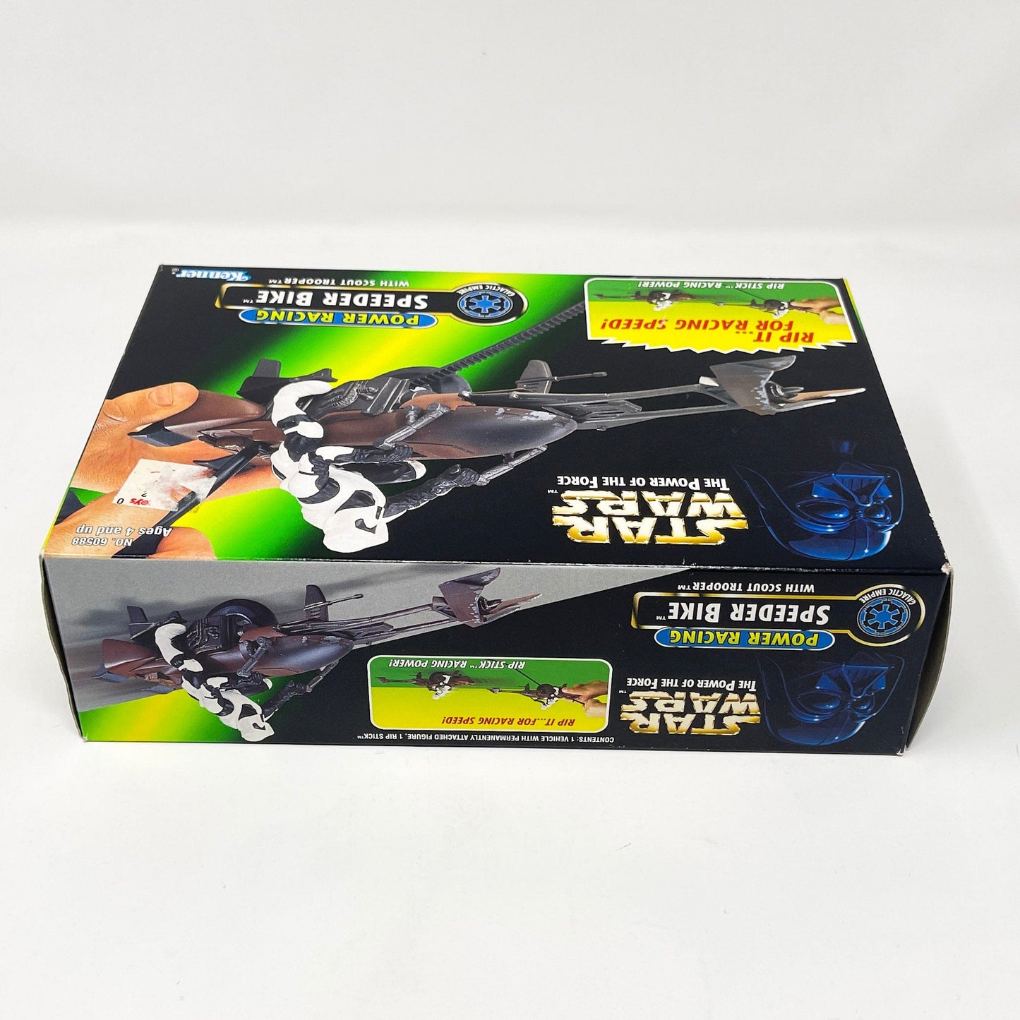 Vintage Hasbro Star Wars Mid Ships Power Racing Speeder Bike w/ Scout Trooper (1997) - POTF2 - Sealed