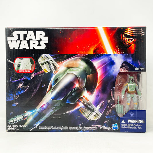 Vintage Hasbro Star Wars Mid Ships Slave 1 with Boba Fett  (2015) - Hasbro TFA Series Star Wars Vehicle - MISB