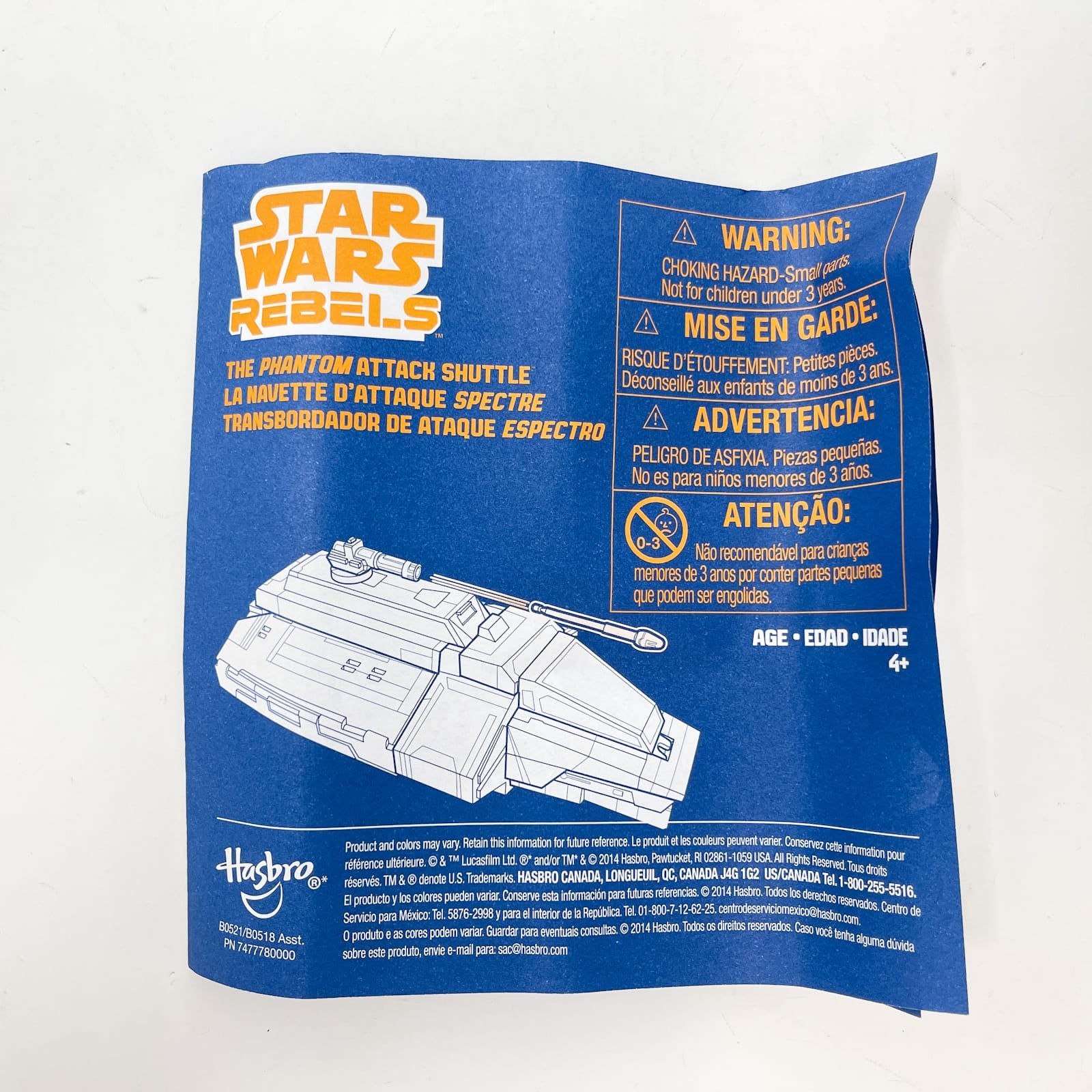 Vintage Hasbro Star Wars Mid Ships The Phantom Attack Shuttle (2014) - Hasbro Star Wars Rebels - Open Box