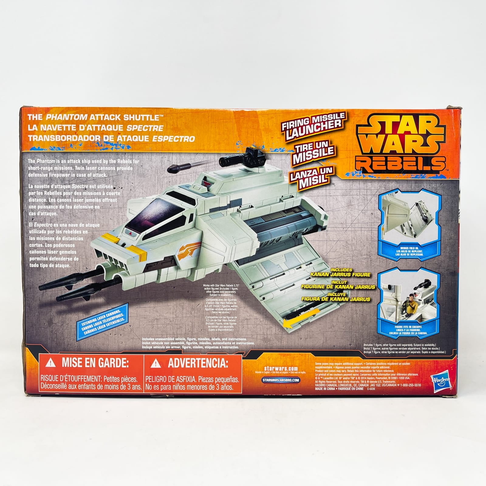 Vintage Hasbro Star Wars Mid Ships The Phantom Attack Shuttle (2014) - Hasbro Star Wars Rebels - Open Box
