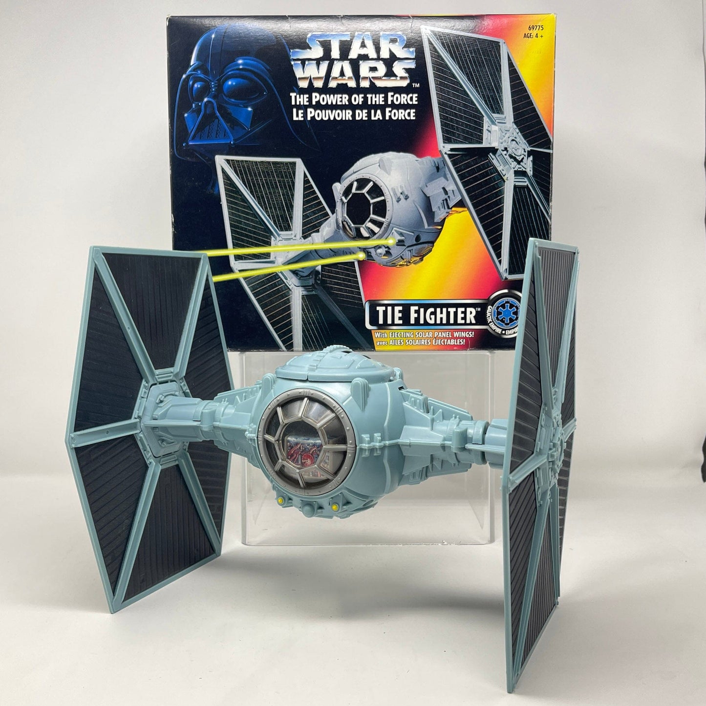 Vintage Hasbro Star Wars Mid Ships TIE Fighter (1995) - Kenner Power of the Force (Canadian Box) Vehicle - MIOP