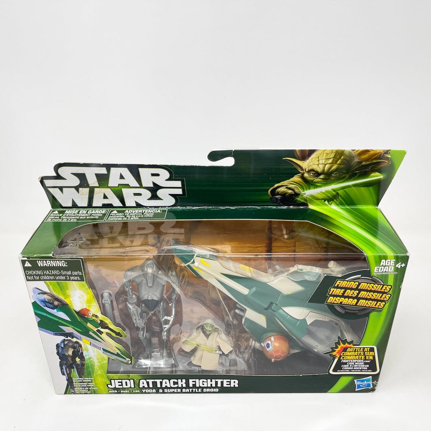 Vintage Hasbro Star Wars Mid Ships Yoda's Jedi Attack Fighter with Yoda & Super Battle Droid – Hasbro Star Wars Movie Heroes