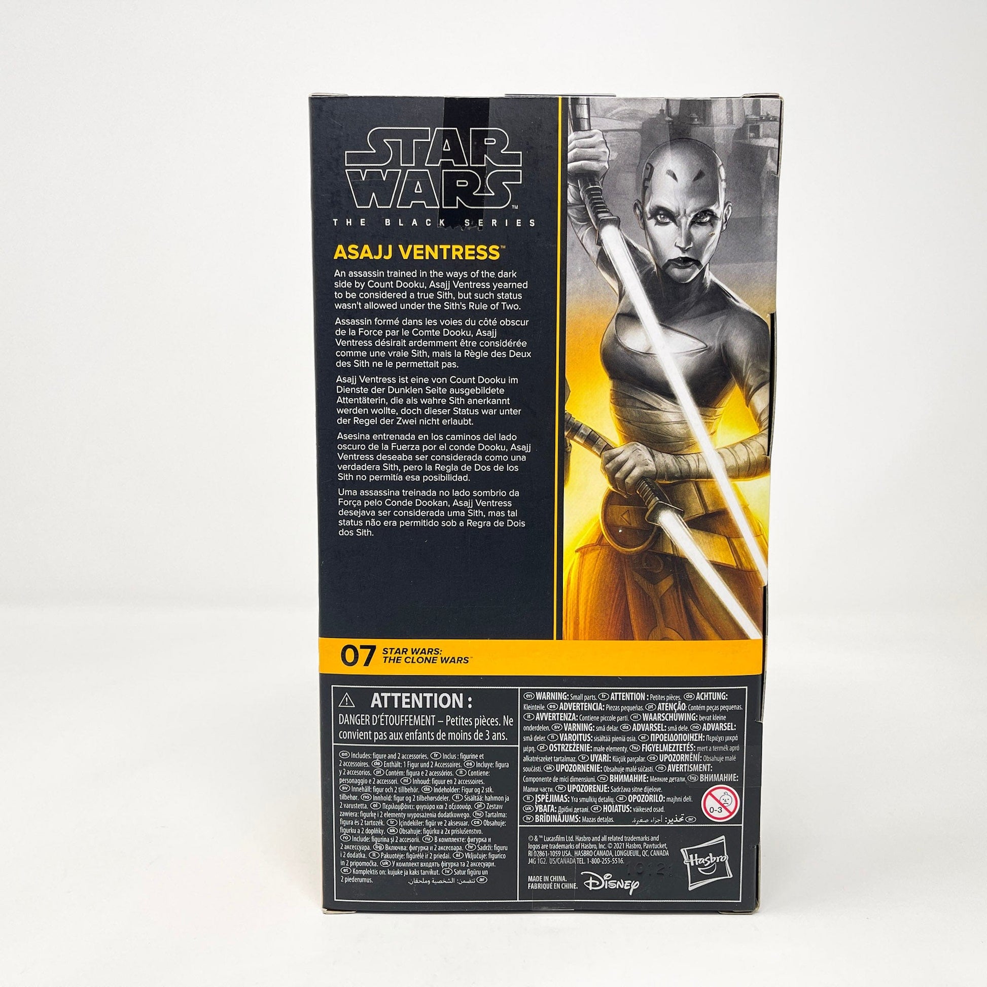 Vintage Hasbro Star Wars Modern MOC Asajj Ventress (Clone Wars) CW07 - Black Series Hasbro Star Wars Action Figure