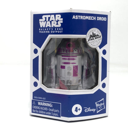 Vintage Hasbro Star Wars Modern MOC Astromech Droid (Pink / White) with Drink Tray - 3.75" Hasbro 2020 Galaxy's Edge Figure