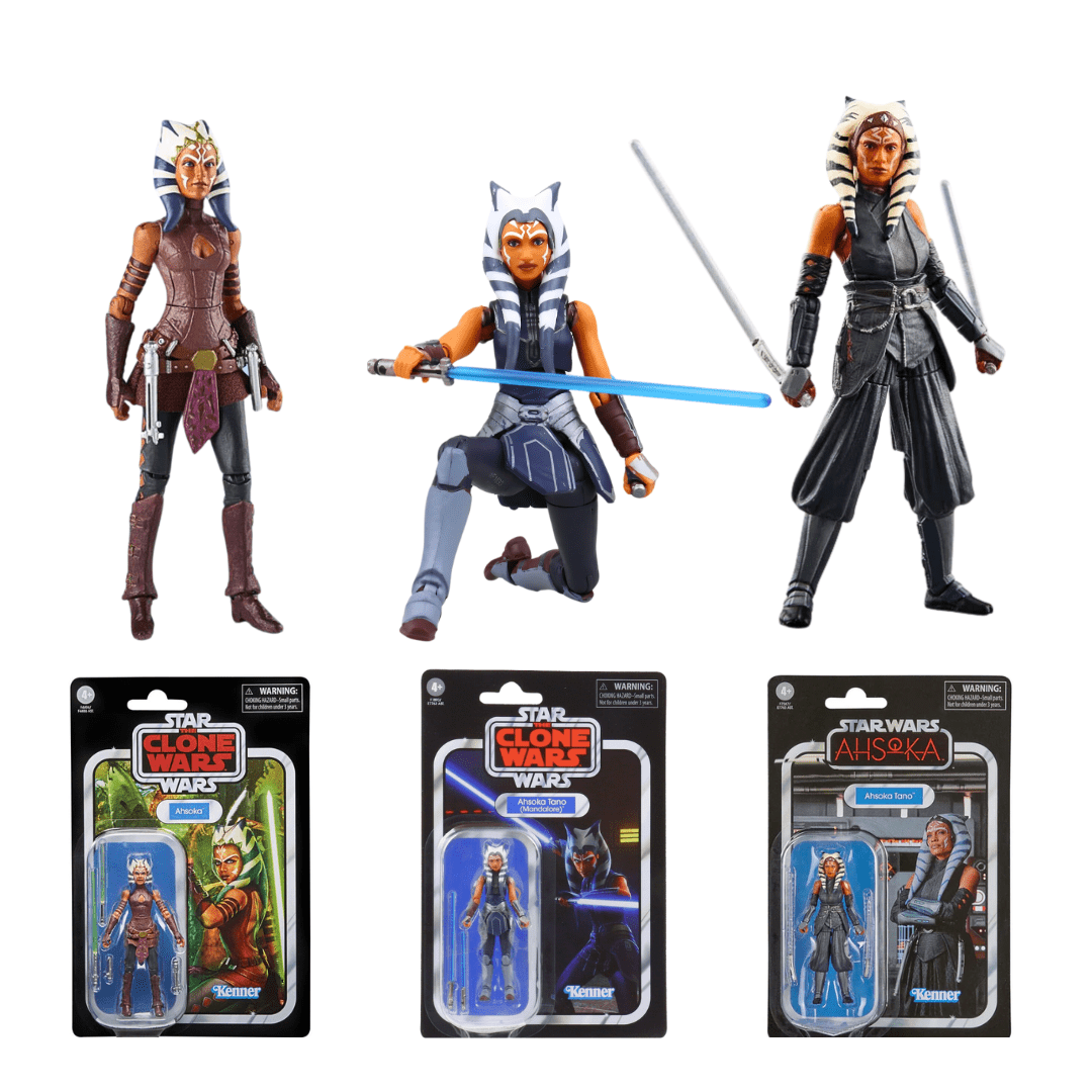 Vintage Hasbro Star Wars Modern MOC Bundle Deal: Ahsoka Evolution x3 Figure Set - VC102 - VC202 - VC297 - 3.75" Hasbro The Vintage Collection