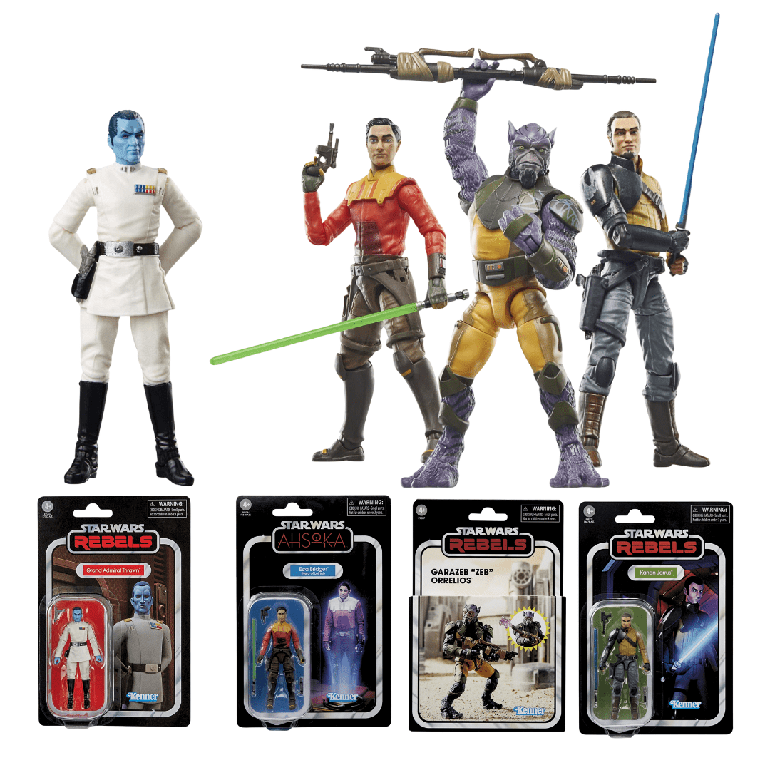 Vintage Hasbro Star Wars Modern MOC Bundle Deal: x4 Vintage Collection REBELS Set: Thrawn - Ezra - Kanan - Zeb