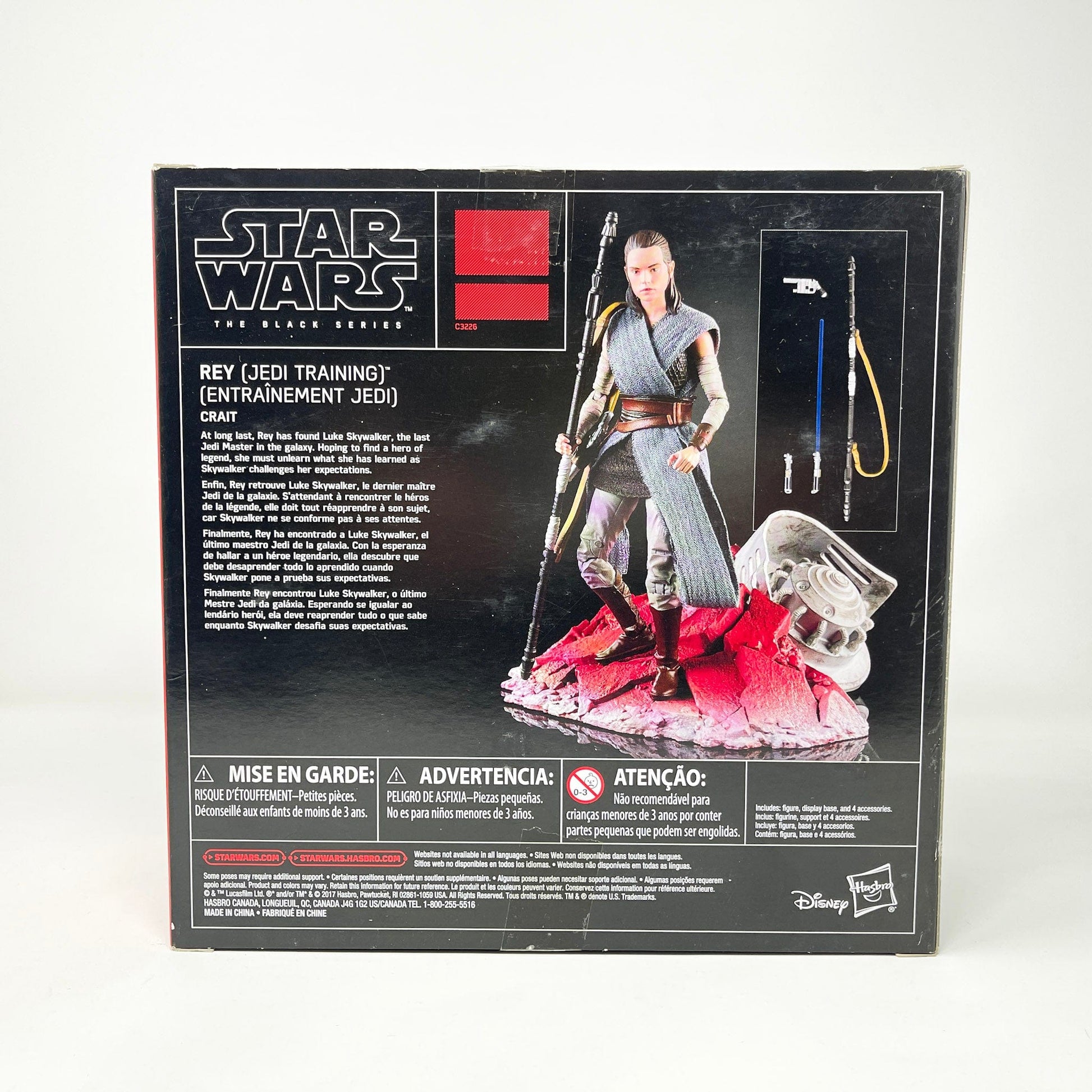 Vintage Hasbro Star Wars Modern MOC Rey Jedi Training on Crait (2017) - Black Series Hasbro Star Wars Action Figure Set