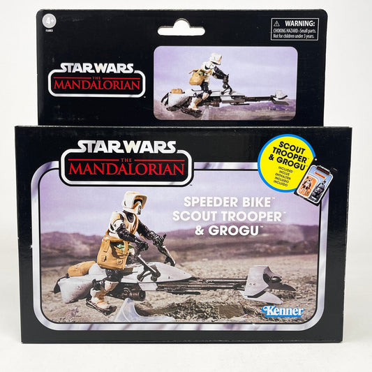 Vintage Hasbro Star Wars Modern MOC Speeder Bike - Scout Trooper & Grogu (Deluxe) - The Vintage Collection Hasbro Star Wars