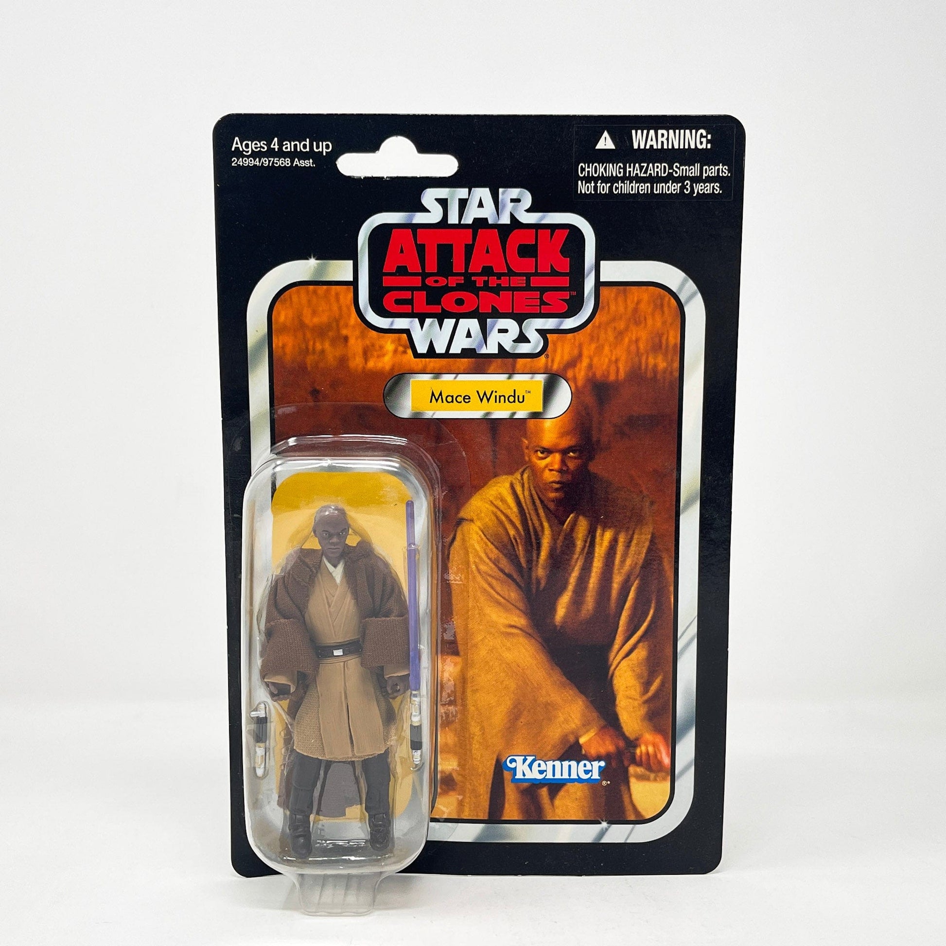 Vintage Hasbro Star Wars Modern MOC VC035 Mace Windu (2010) AOTC - The Vintage Collection Hasbro Star Wars