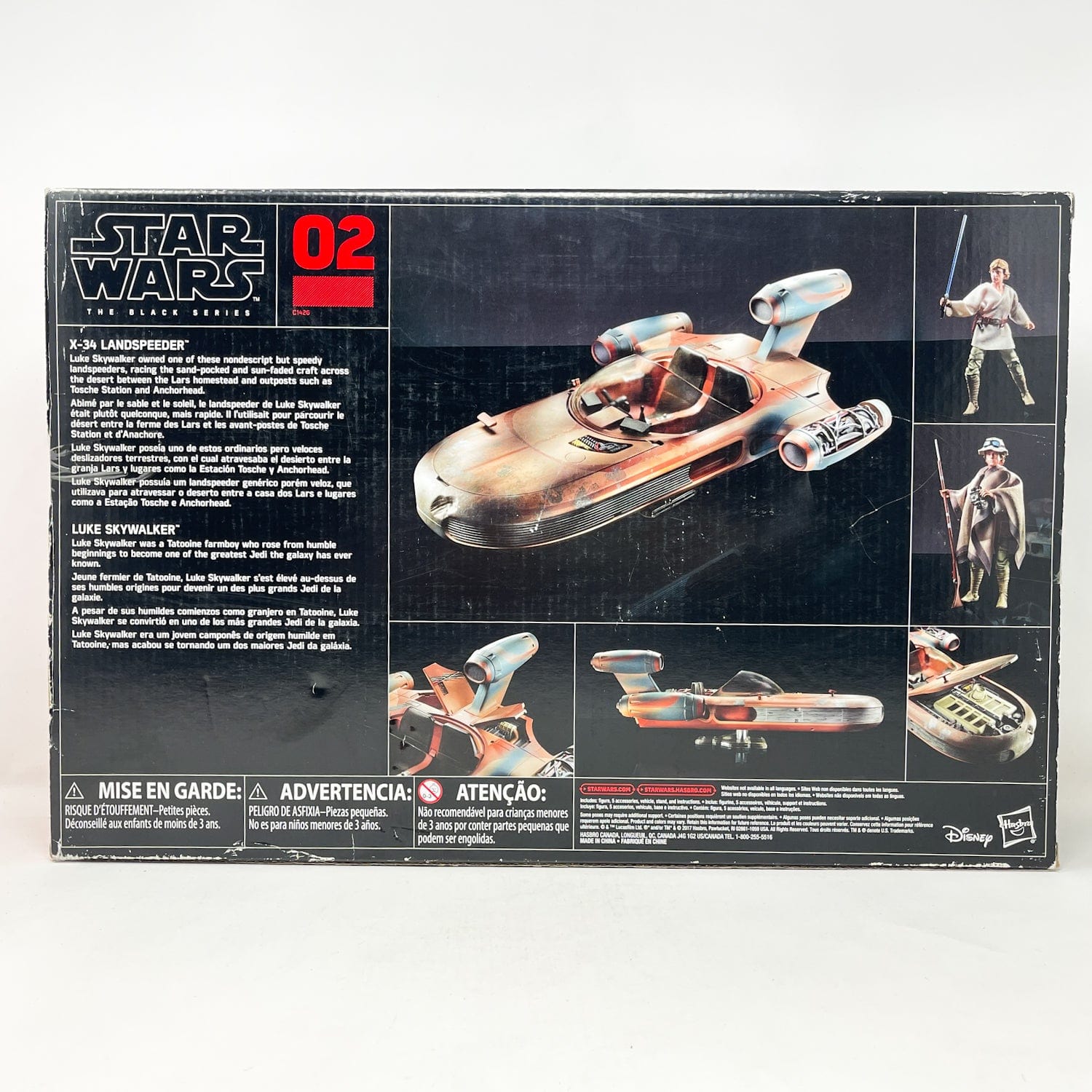 Vintage Hasbro Star Wars Modern Ships X-34 Landspeeder and Luke Skywalker - Black Series Figure Pack