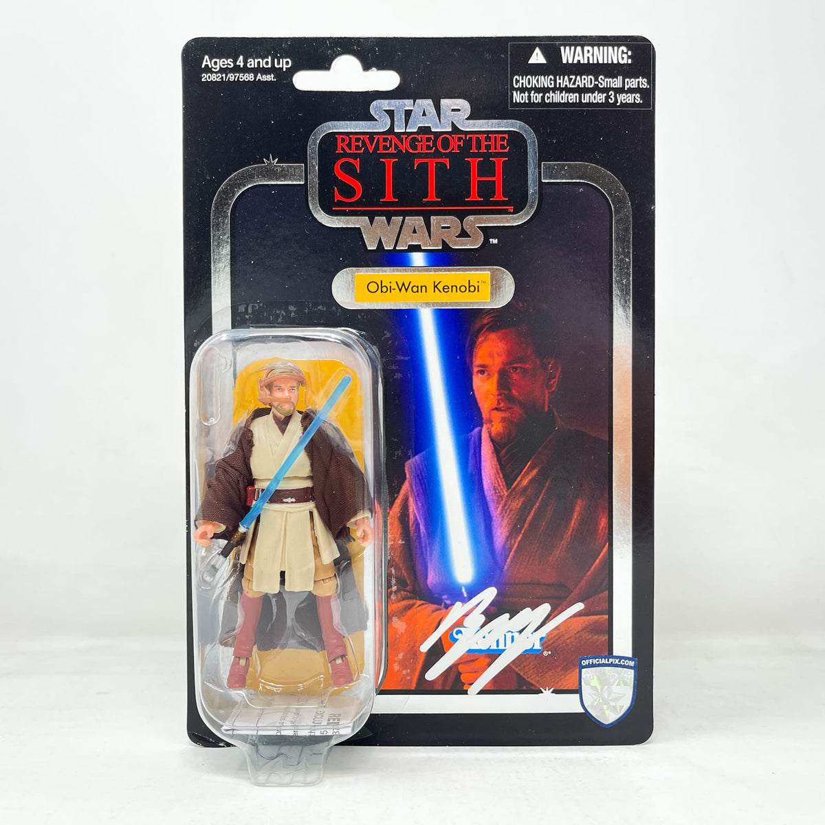 Vintage Hasbro Star Wars Vintage Collection Carded Ewan McGregor Autographed VC016 Obi Wan Kenobi FOIL ROTS 2010 - Hasbro The Vintage Collection
