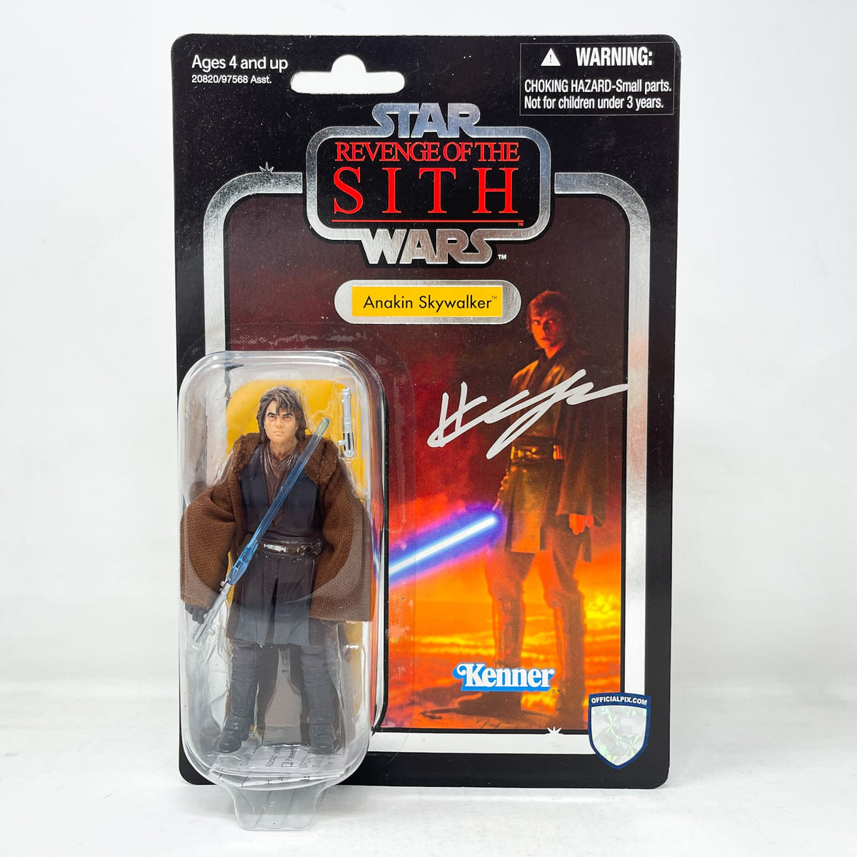 Vintage Hasbro Star Wars Vintage Collection Carded Hayden Christensen Autographed VC013 Anakin Skywalker FOIL - ROTS 2010 - Hasbro The Vintage Collection