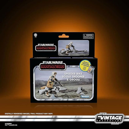 Vintage Hasbro Star Wars Vintage Collection Carded VC Speeder Bike - Scout Trooper & Grogu (Deluxe) - The Vintage Collection Hasbro Star Wars