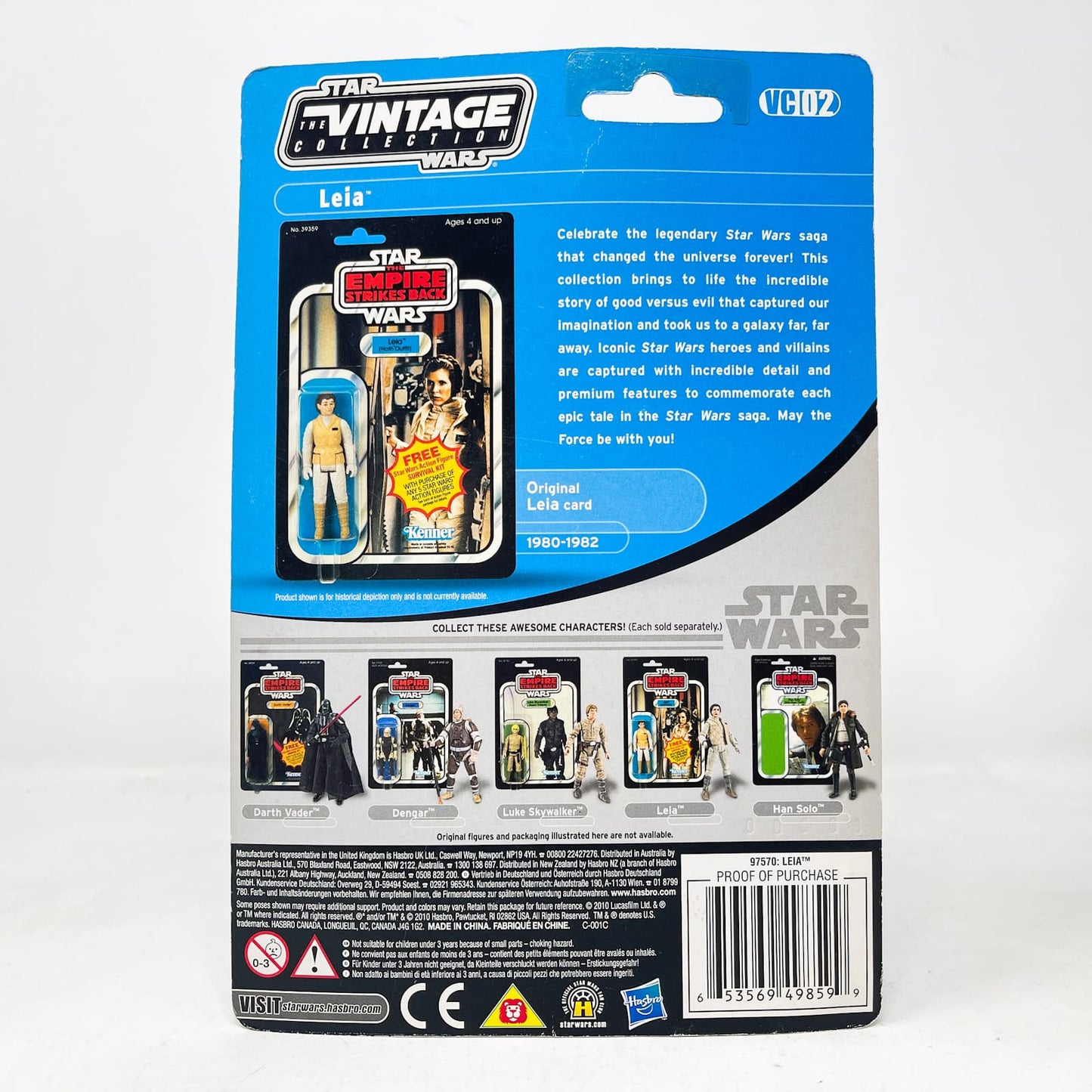 Vintage Hasbro Star Wars Vintage Collection Carded VC002 Leia - Hoth Outfit 2010 - The Vintage Collection Hasbro Star Wars