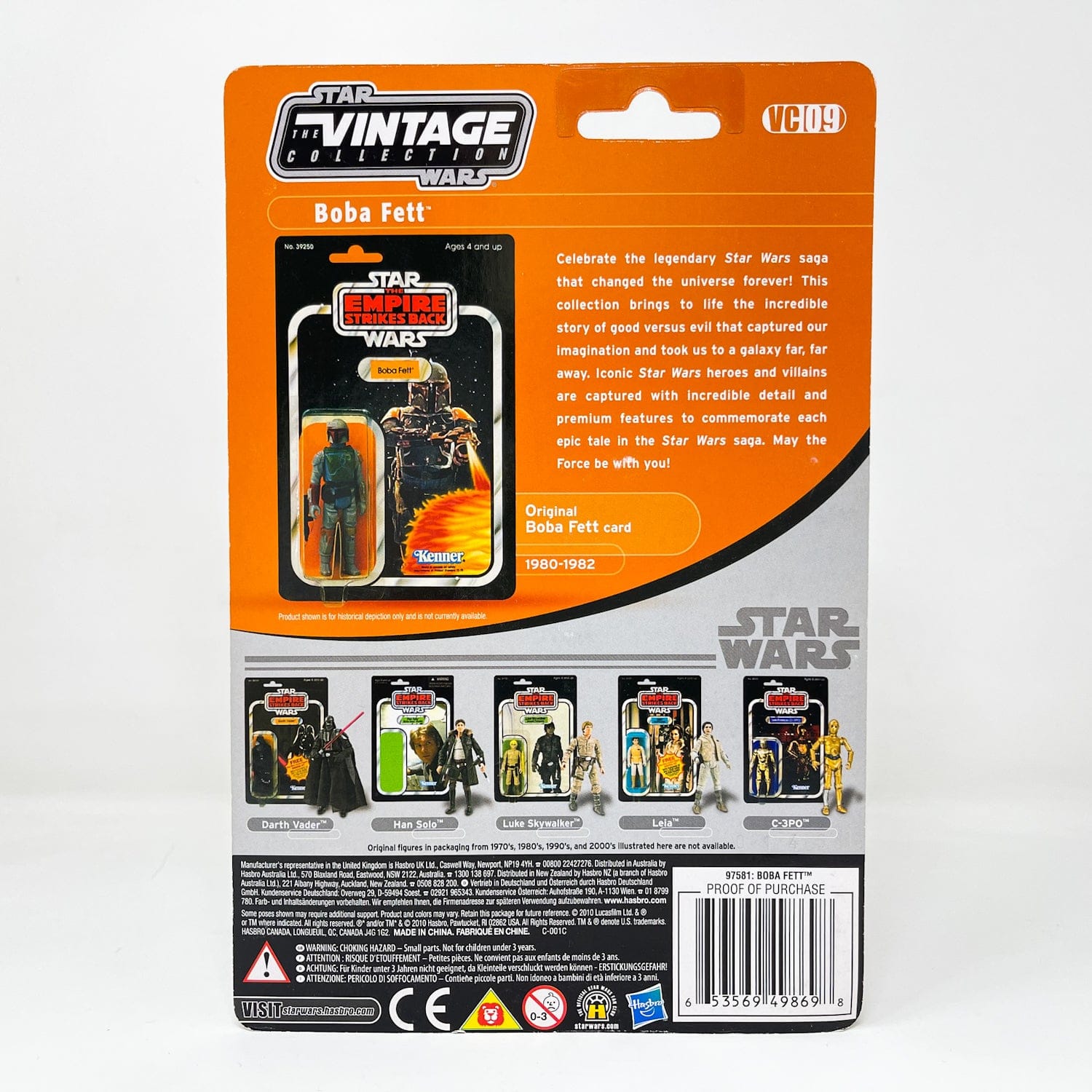 Vintage Hasbro Star Wars Vintage Collection Carded VC009 Boba Fett - ESB (2010) w/ Boba Fett Offer - The Vintage Collection