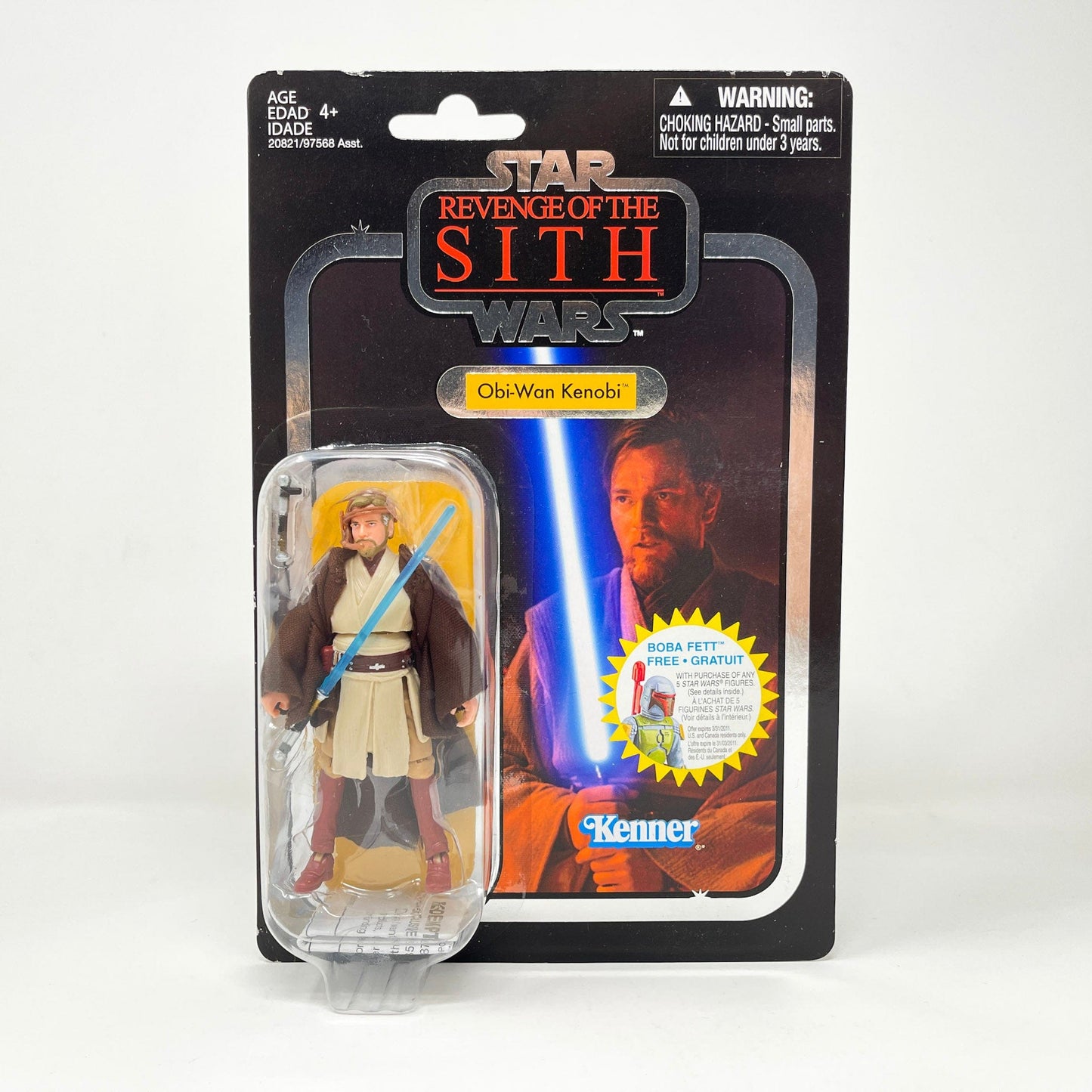 Vintage Hasbro Star Wars Vintage Collection Carded VC016 Obi Wan Kenobi (ROTS) Foil Variant - 2010 - The Vintage Collection