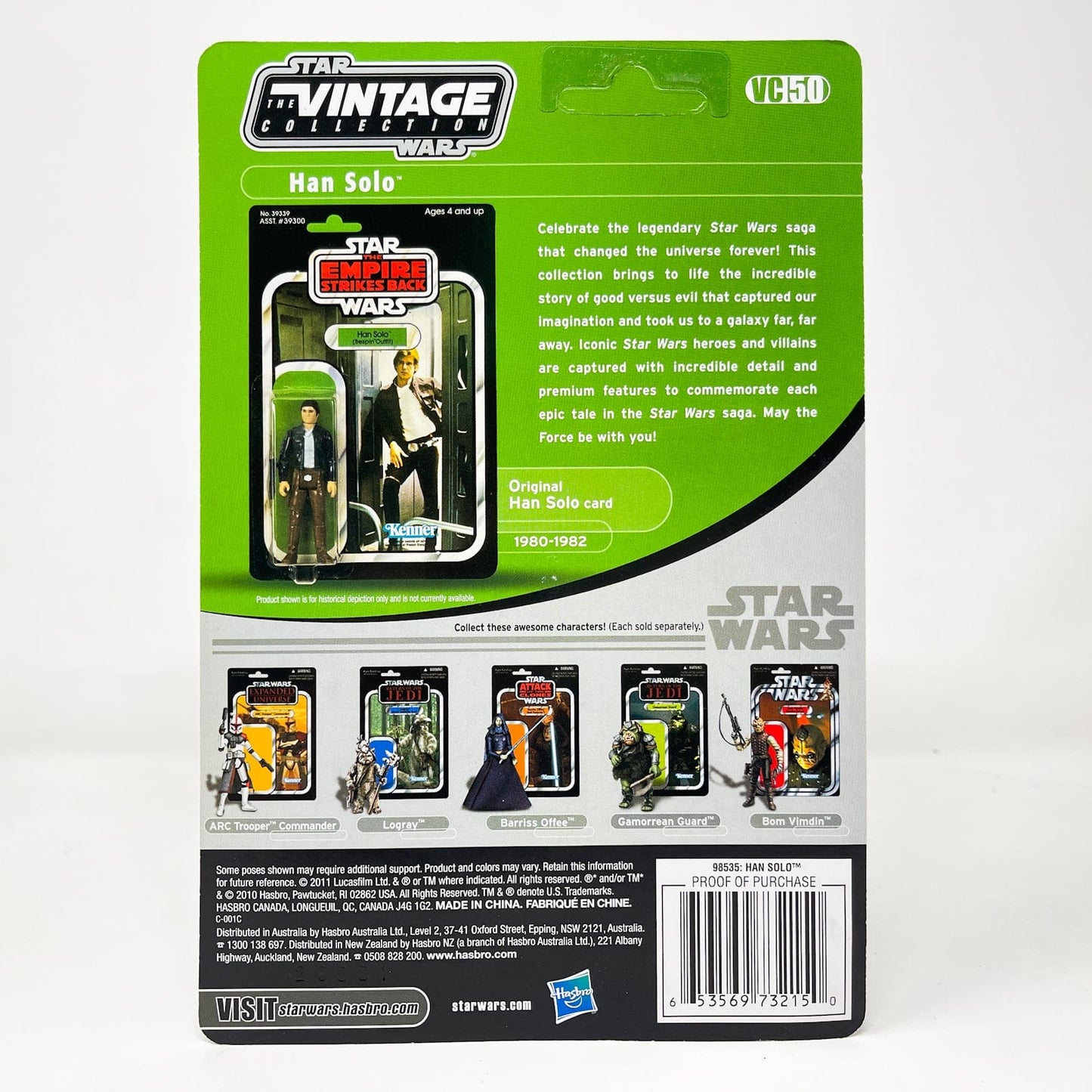 Vintage Hasbro Star Wars Vintage Collection Carded VC050 Han Solo - Bespin (2011) - The Vintage Collection