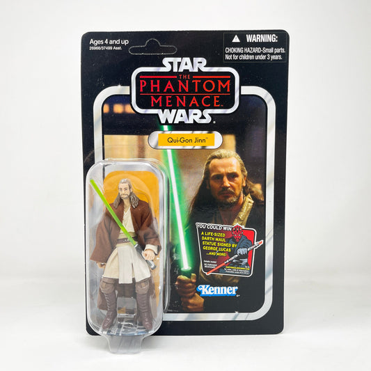 Vintage Hasbro Star Wars Vintage Collection Carded VC075 Qui-Gon Jinn - TPM (2012) Unpunched w/Maul Offer - The Vintage Collection