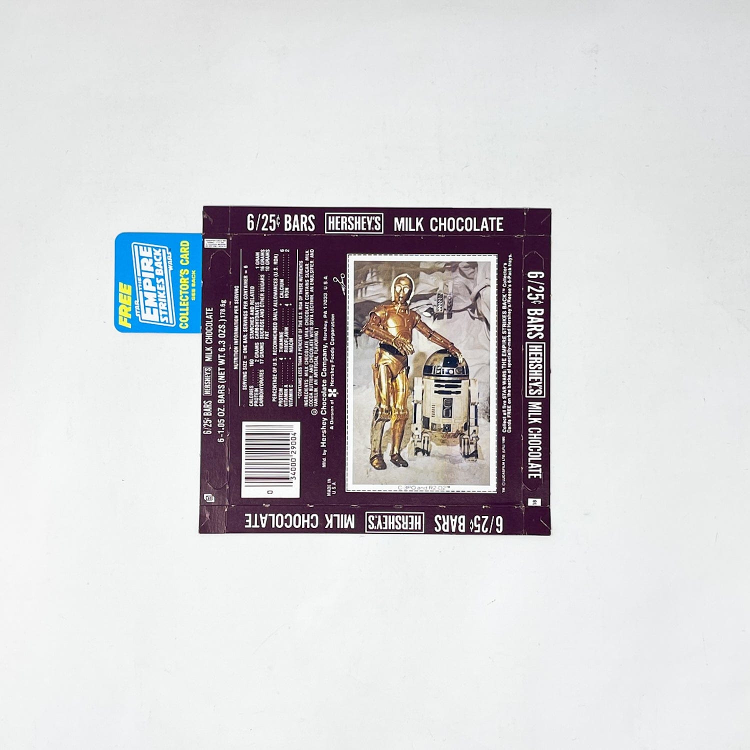 Vintage Hershey's Star Wars Non-Toy ESB Collector Card - C-3PO & R2-D2 - Hershey's