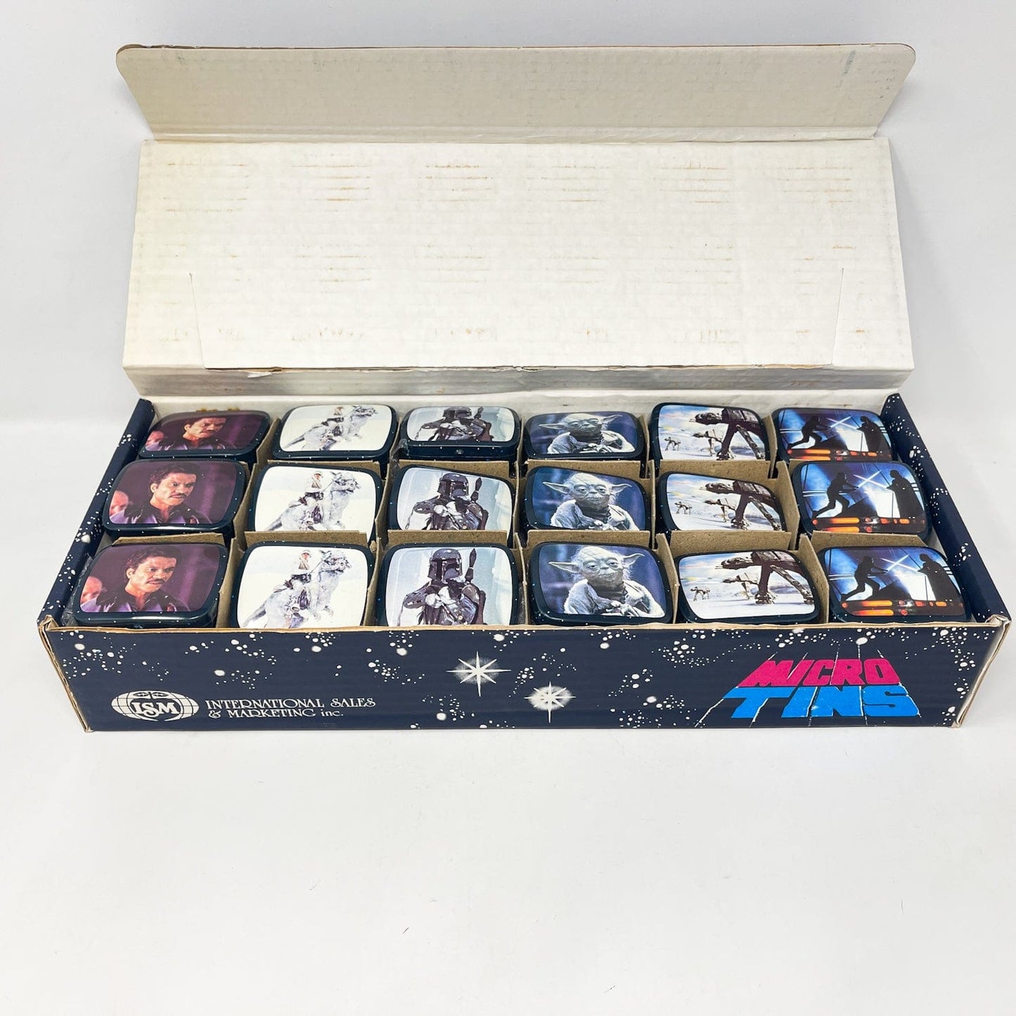 Vintage International Sales & Marketing Inc. Star Wars Non-Toy Display Box w/ 18 Empire Strikes Back Micro Tins