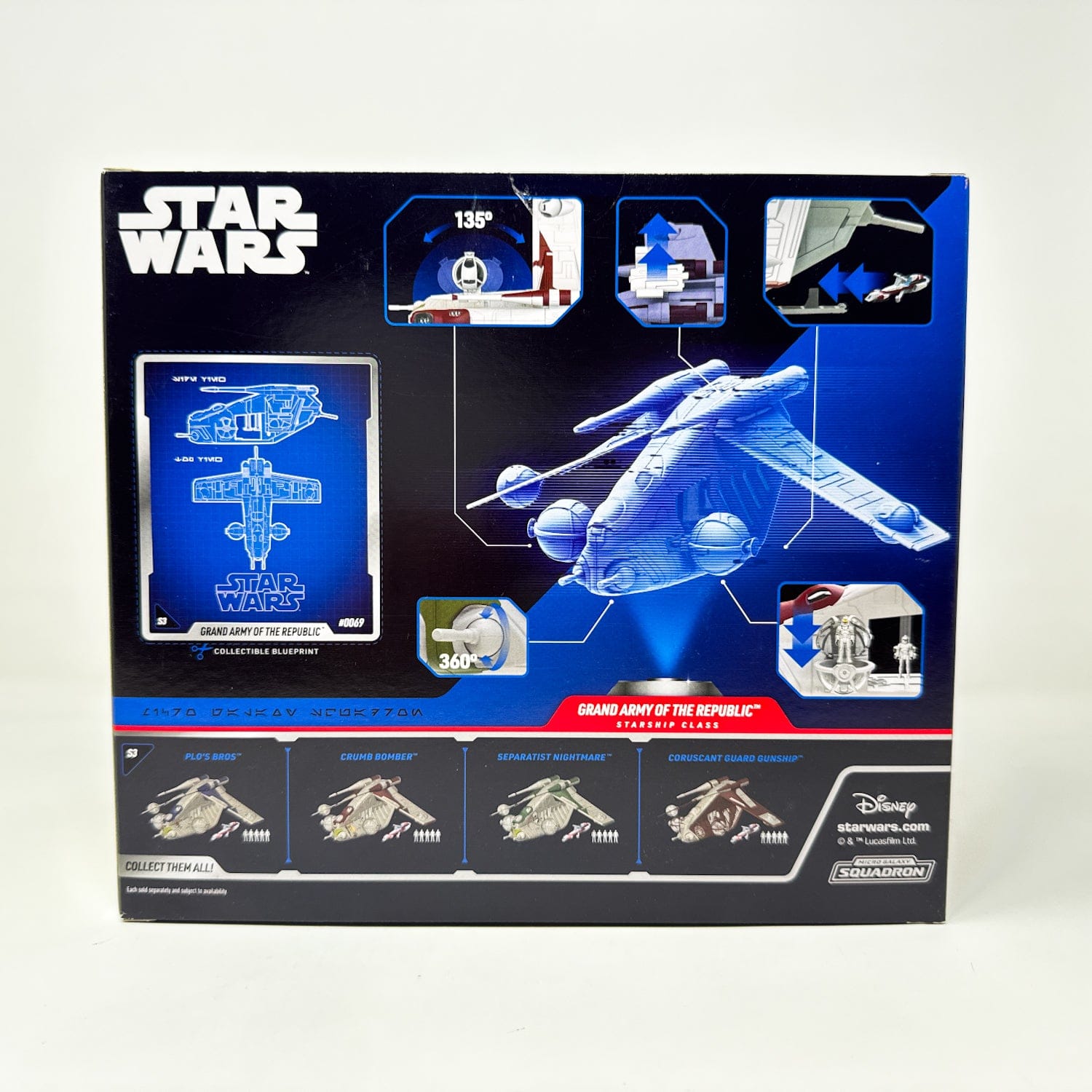 Vintage Jazwares Star Wars Modern Ships Grand Army of the Republic Battle Pack (LAAT) Coruscant Guard #0069 - Micro Galaxy Squadron (2023)