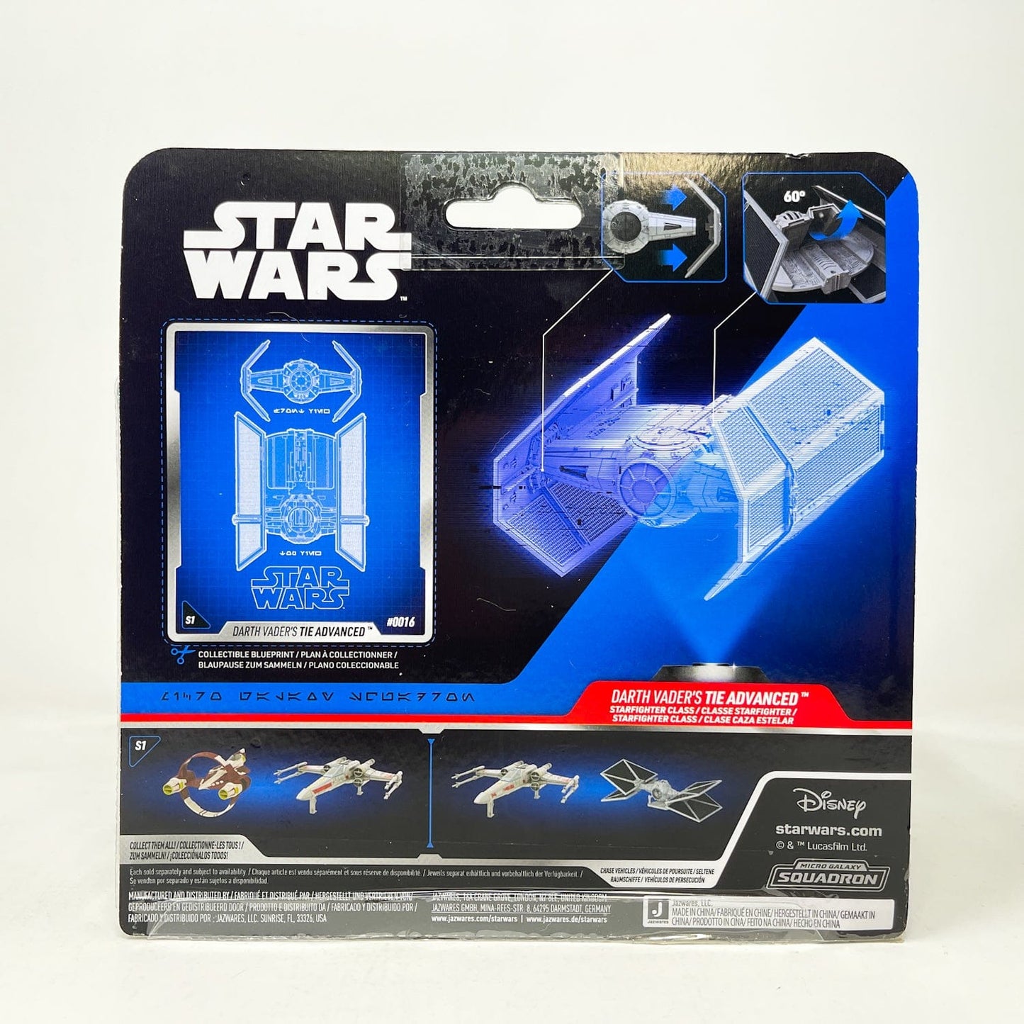 Vintage Jazwares Star Wars Modern Ships Tie Advanced (Darth Vader) #0016 - Micro Galaxy Squadron (2022)