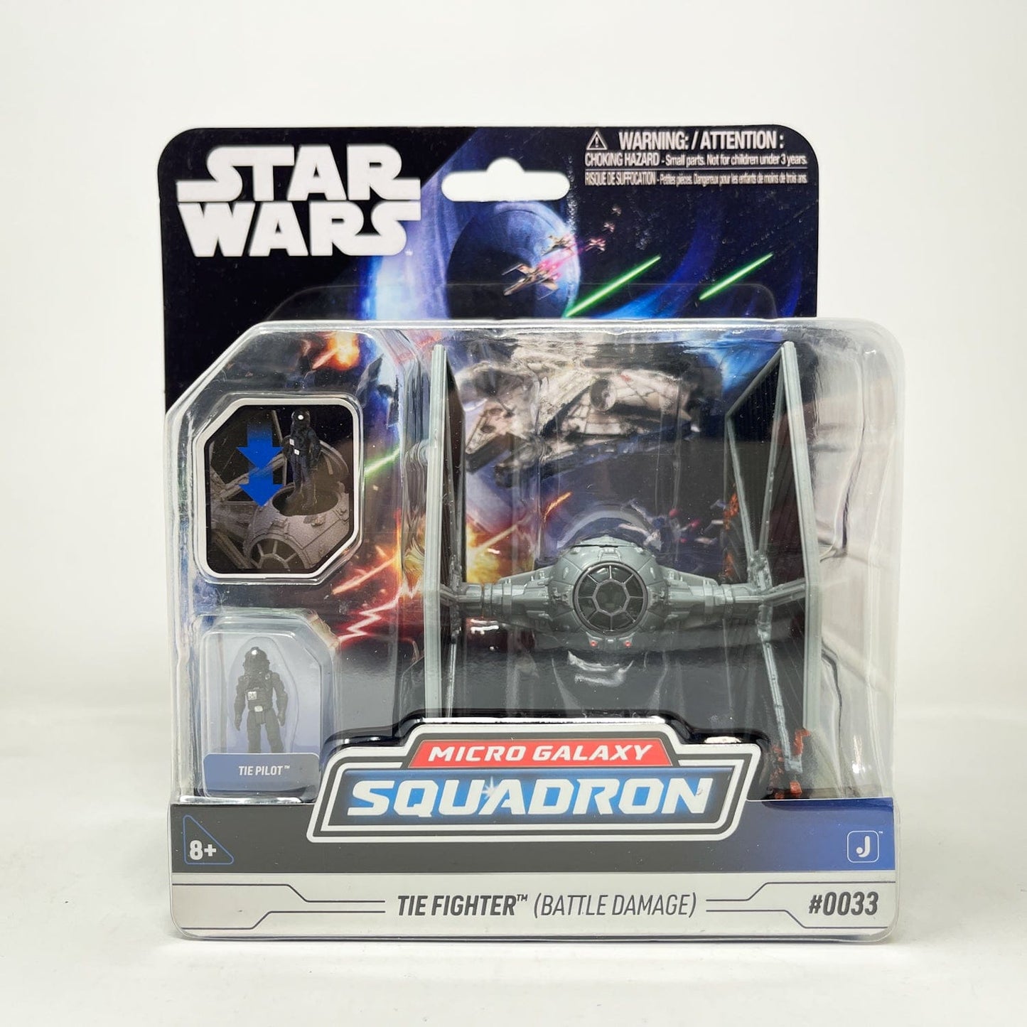 Vintage Jazwares Star Wars Modern Ships Tie Fighter (Battle Damage) #0033 - Micro Galaxy Squadron (2022)