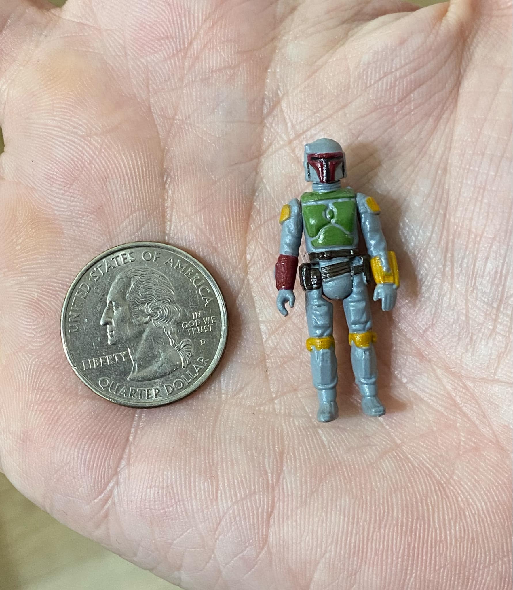 Vintage JP Customs Star Wars Non-Toy Micro Vintage Boba Fett Loose Figure - Hand Painted Star Wars