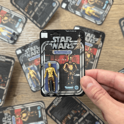 Vintage JP Customs Star Wars Non-Toy Micro Vintage C-3PO Carded Figure - Hand Painted Star Wars