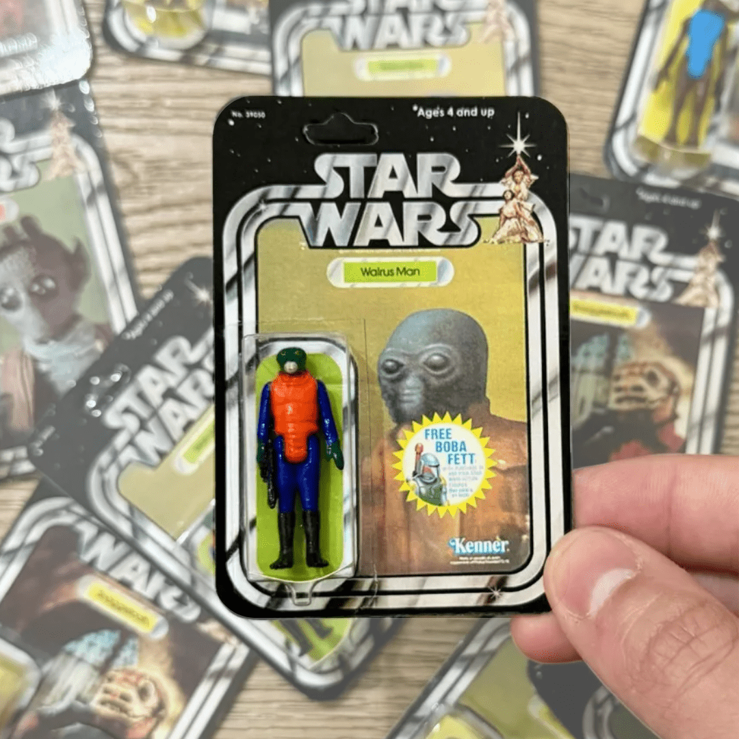 Vintage JP Customs Star Wars Non-Toy Micro Vintage Walrus Man (Ponda Baba) Carded Figure - Hand Painted Star Wars