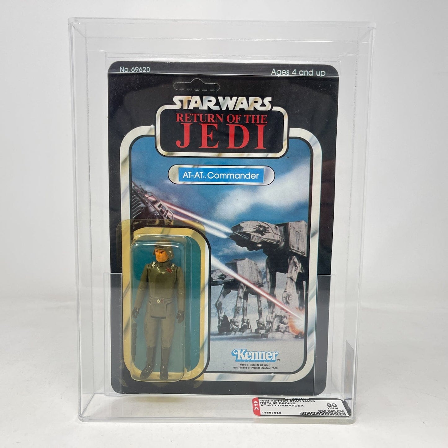 Vintage Kenner Star Wars MOC AT-AT Commander ROTJ 65B - AFA 80Y - Mint on Card