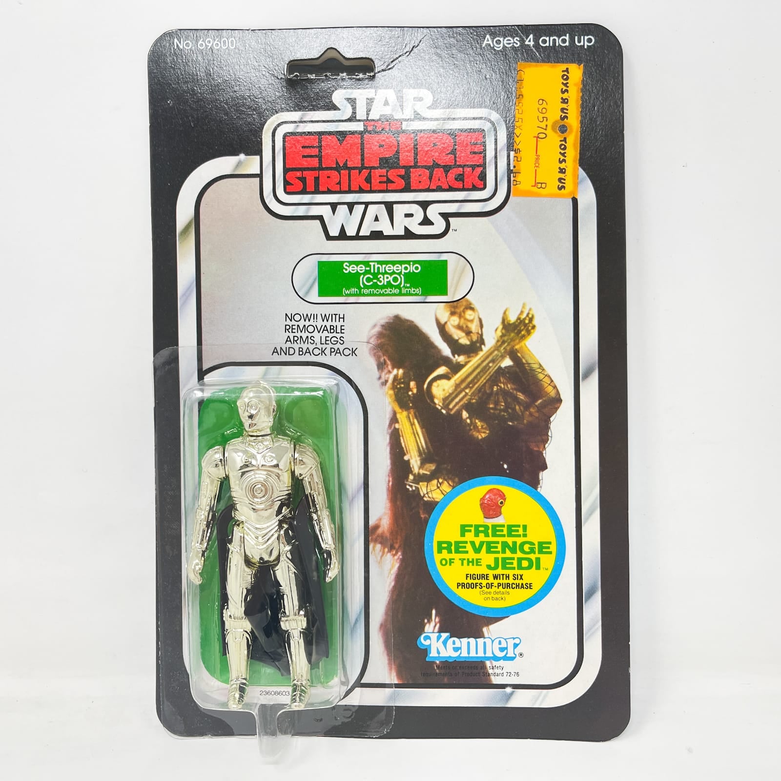 Vintage Kenner Star Wars MOC C-3PO Removable Limbs ESB 48C-back  - Mint on Card - Vintage Kenner (1980)
