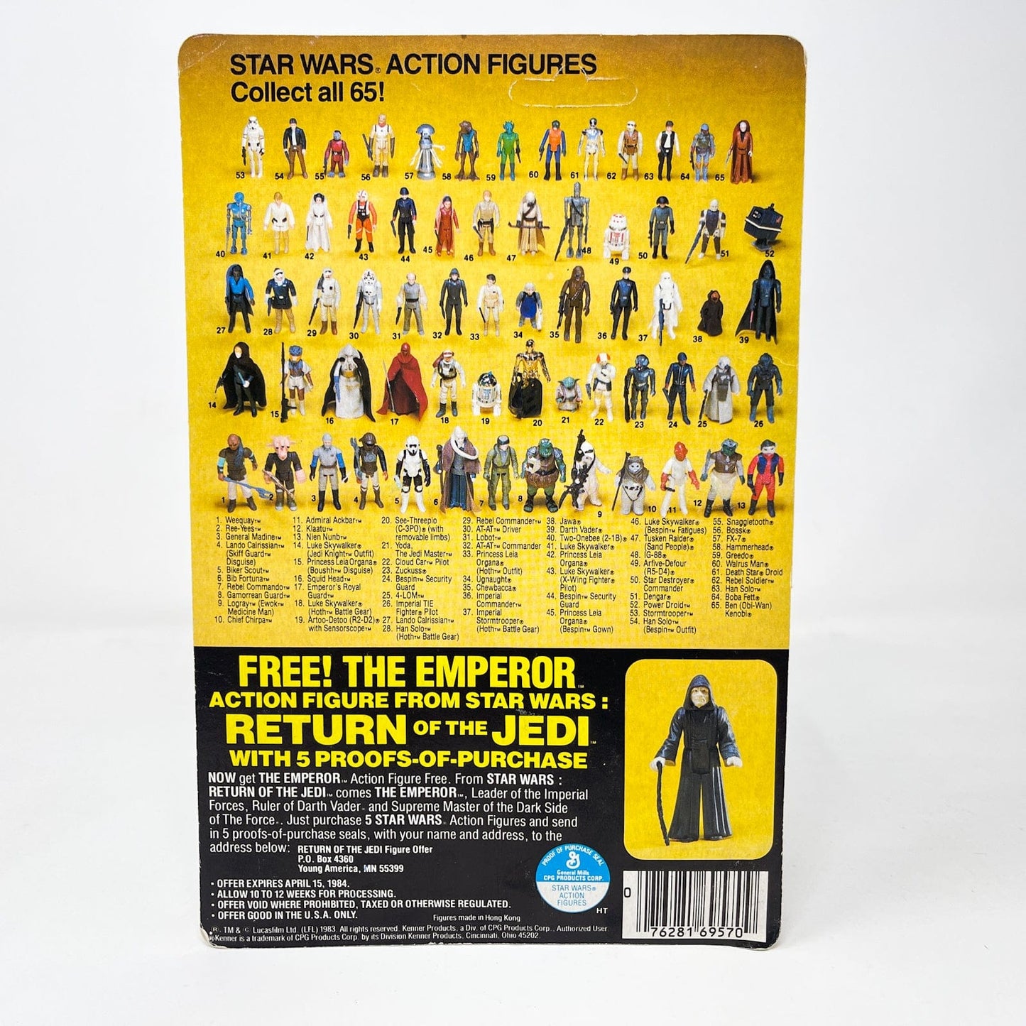 Vintage Kenner Star Wars MOC C-3PO Removable Limbs ROTJ 65C-back  - Mint on Card