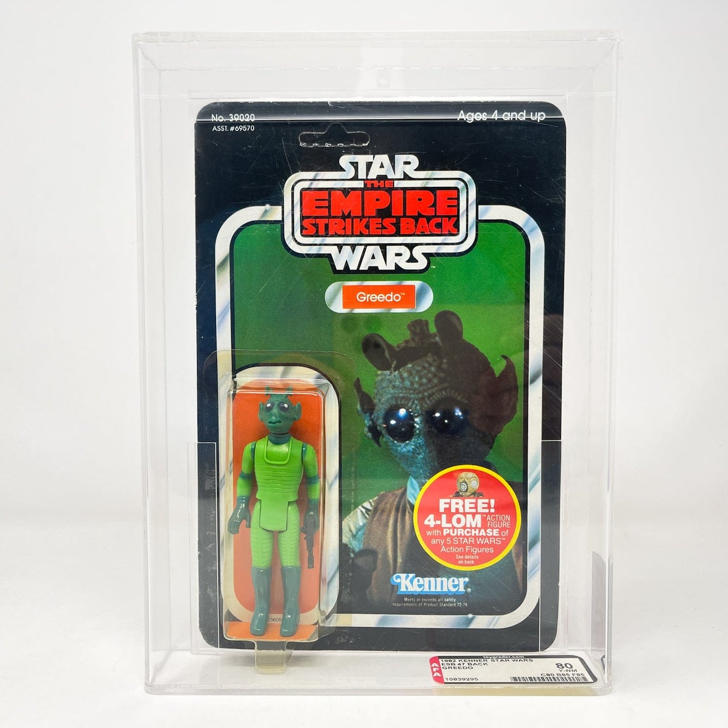 Vintage Kenner Star Wars MOC Greedo ESB 47A-back - MOC AFA 80Y