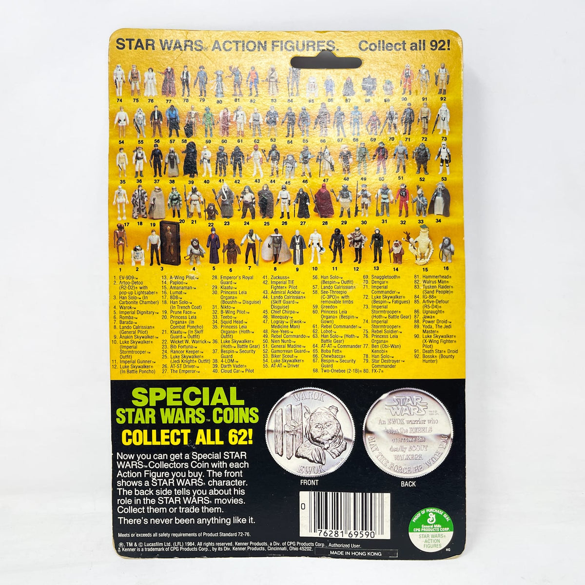 Vintage Kenner Star Wars MOC Imperial Dignitary POTF 92A Back - Mint on Card