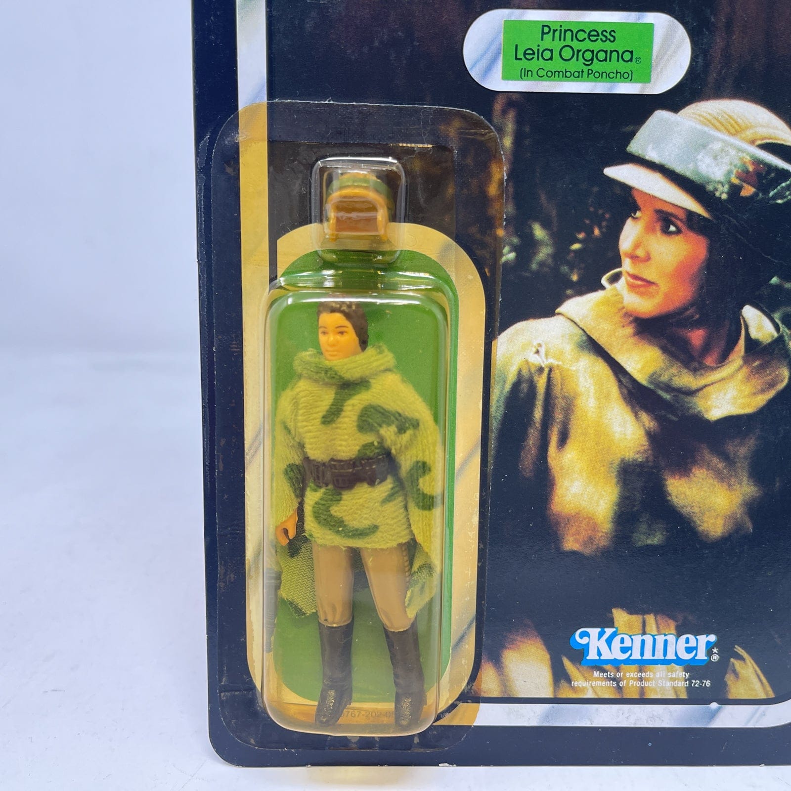 Vintage Kenner Star Wars MOC Leia in Combat Poncho ROTJ 77A-back  - Mint on Card