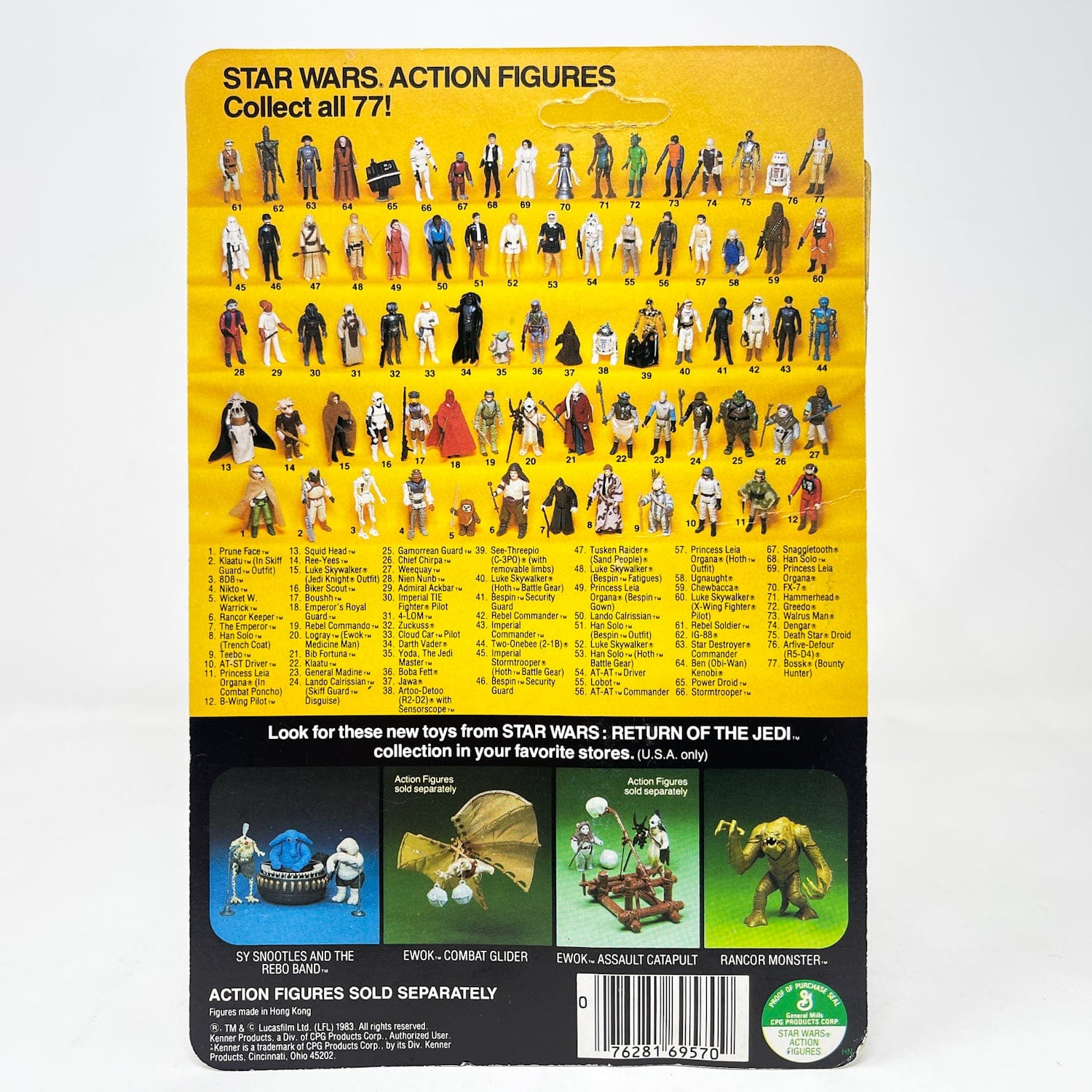 Vintage Kenner Star Wars MOC Nikto ROTJ 77-back - Mint on Card