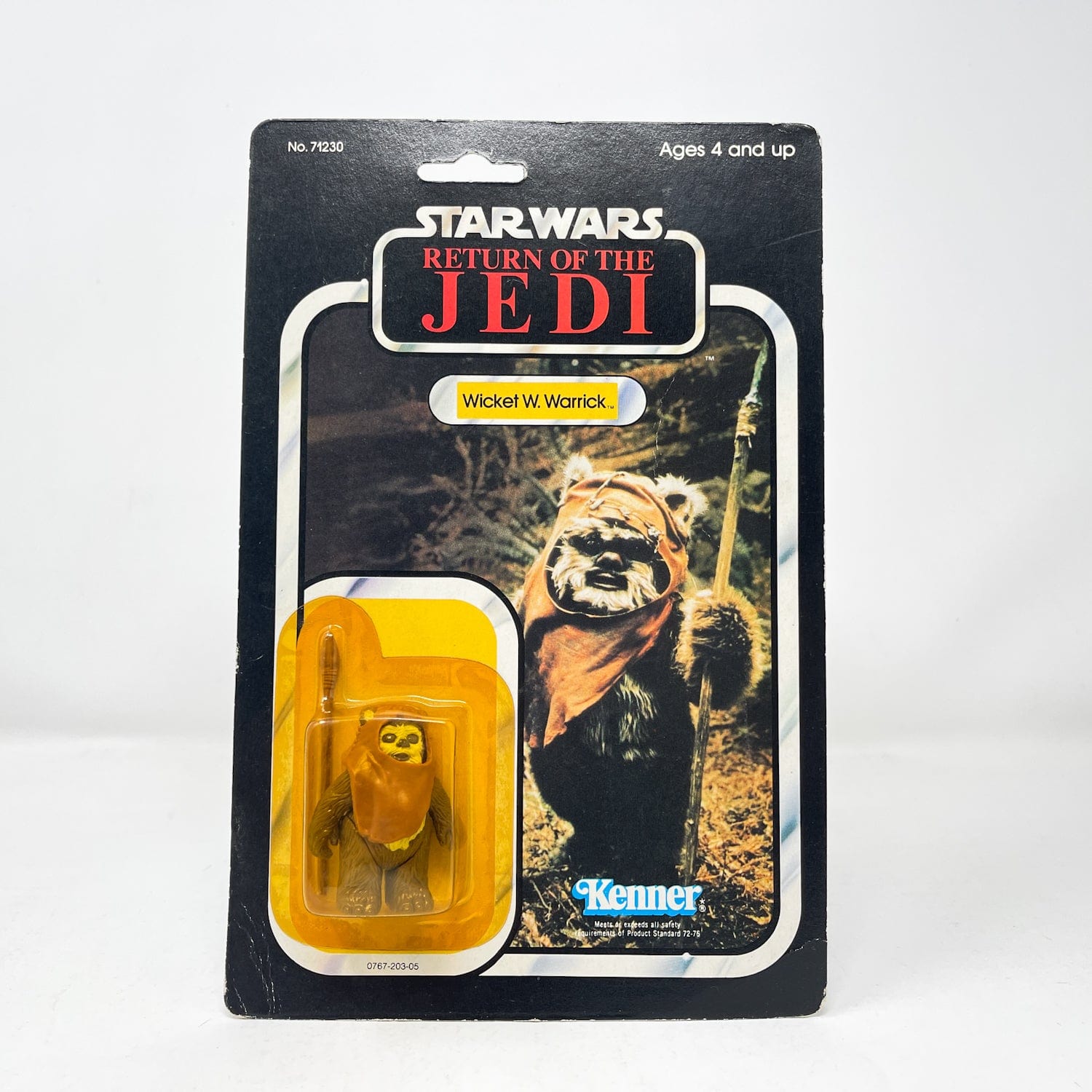 Vintage Kenner Star Wars MOC Wicket ROTJ 77A-back  - Mint on Card