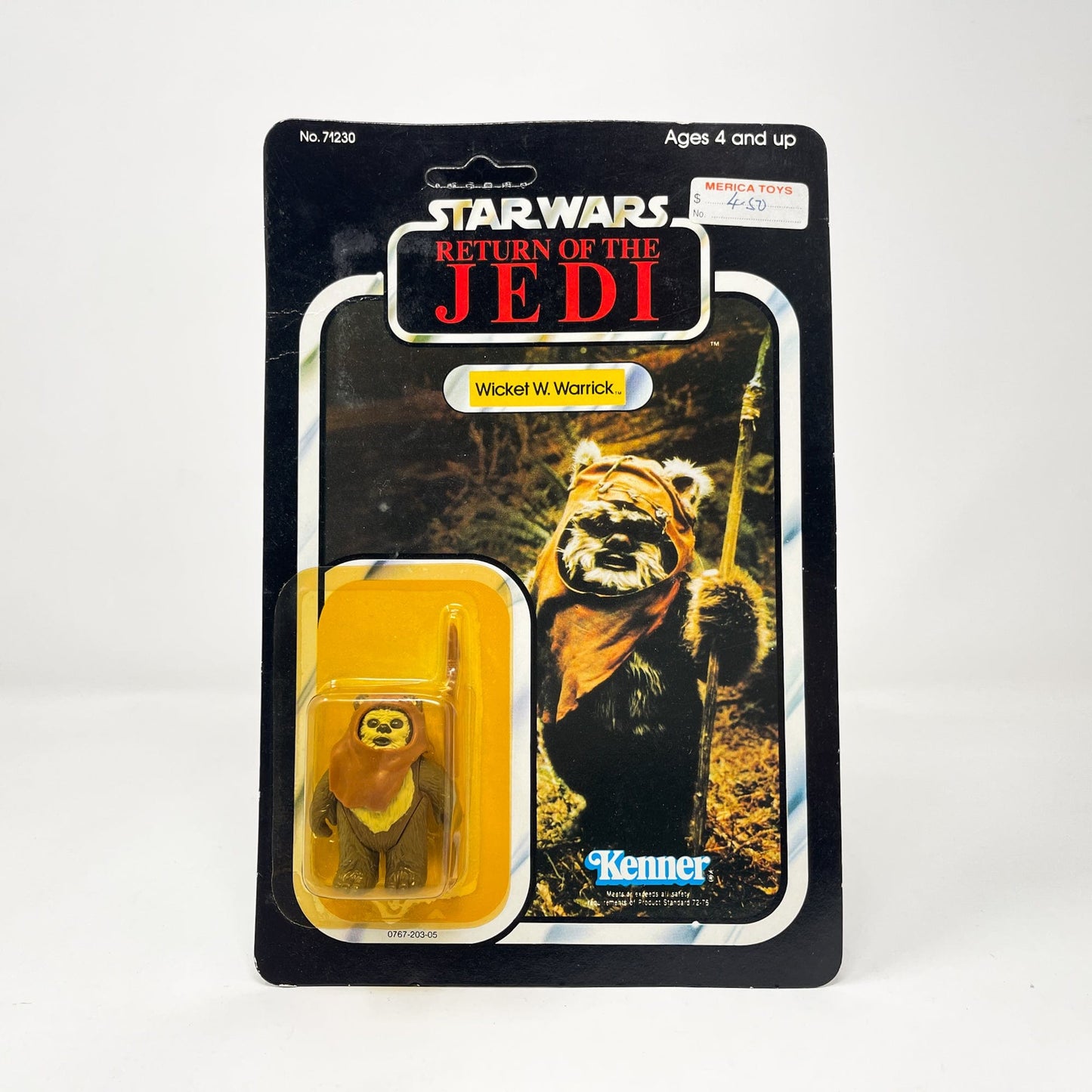 Vintage Kenner Star Wars MOC Wicket ROTJ 77A-back  - Mint on Card