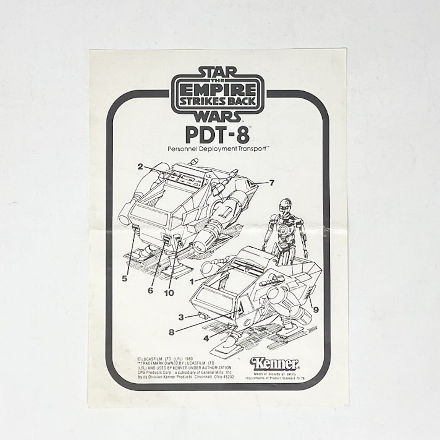 Vintage Kenner Star Wars Paper ESB PDT-8 Mini-Rig Instructions