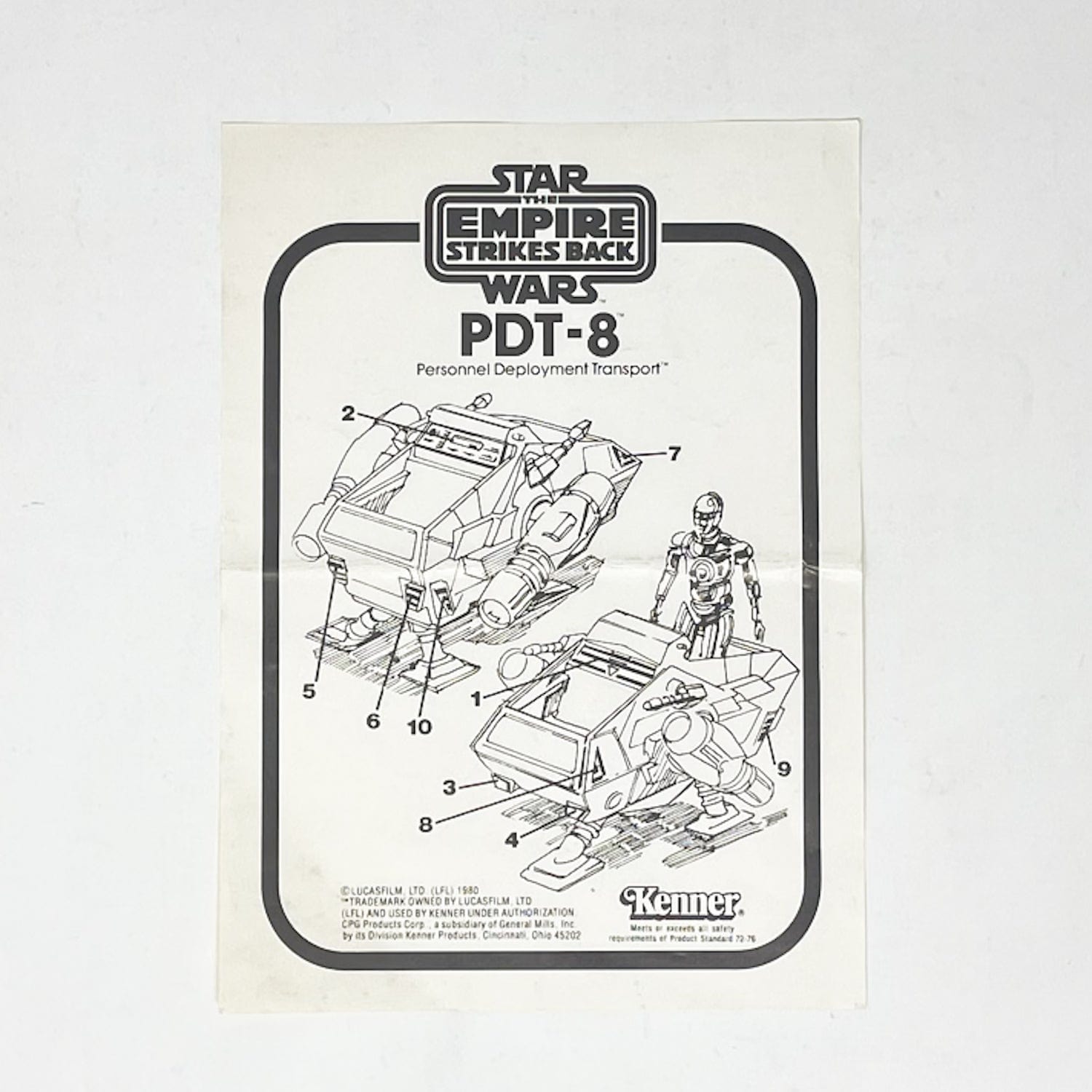 Vintage Kenner Star Wars Paper ESB PDT-8 Mini-Rig Instructions