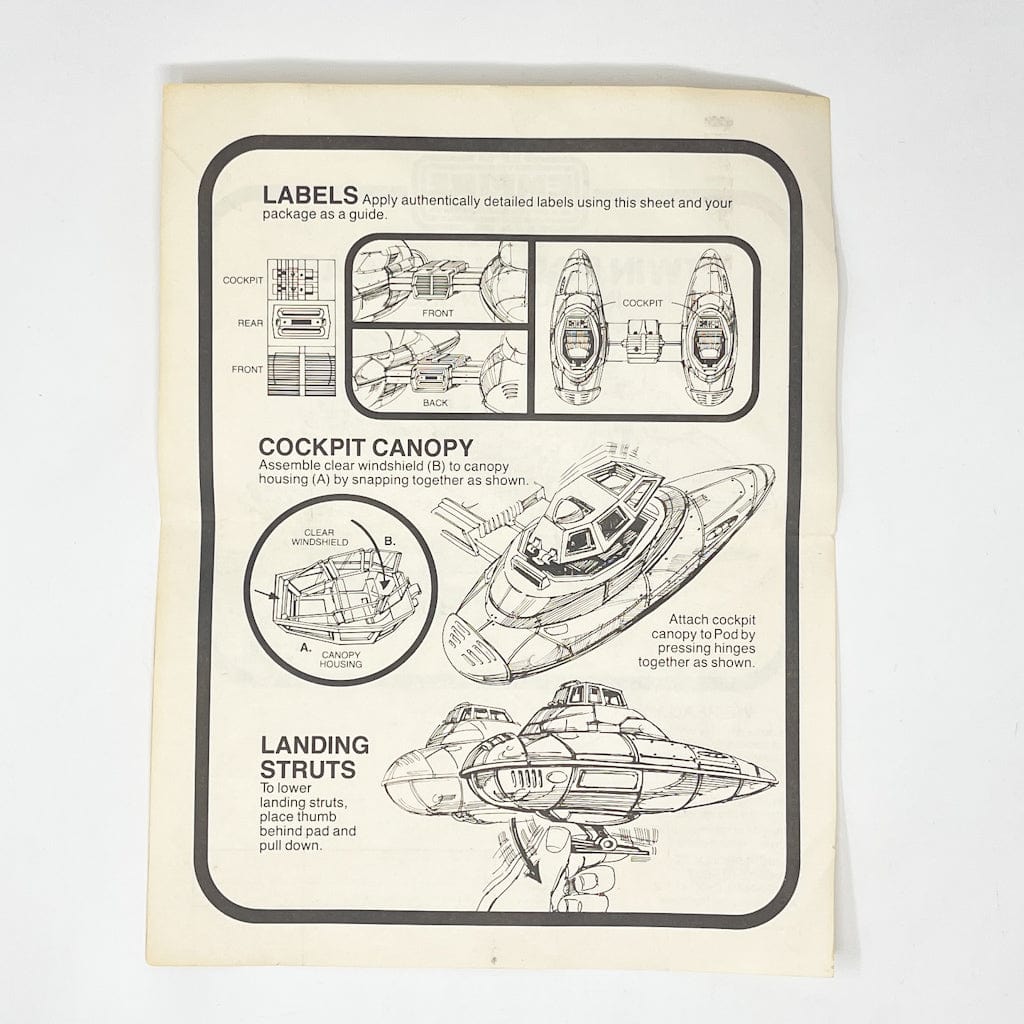 Vintage Kenner Star Wars Paper ESB Twin Pod Cloud Car Instructions